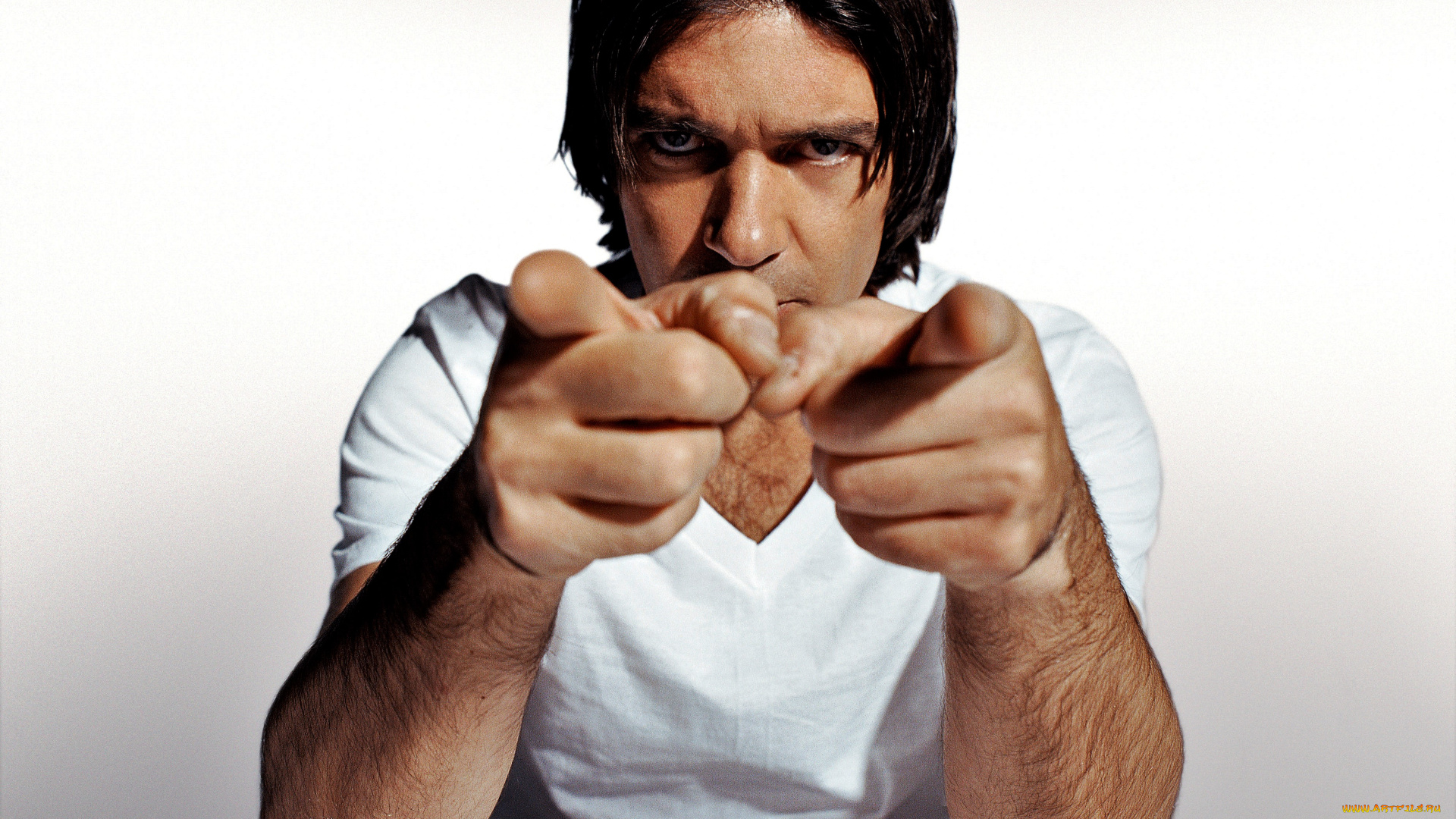 мужчины, antonio, banderas, актер, футболка, жест
