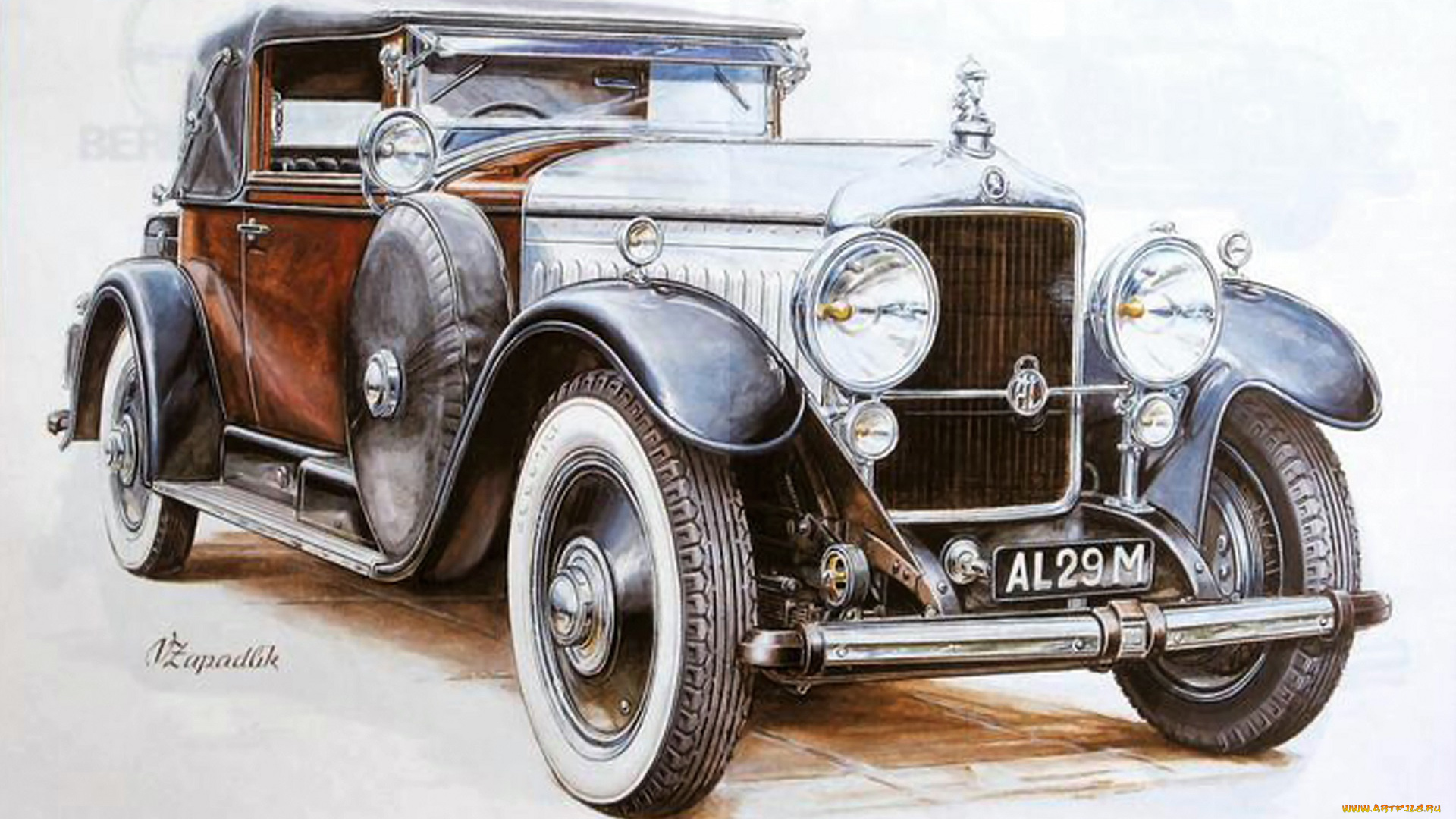 рисованное, авто, мото, автомобиль, ретро