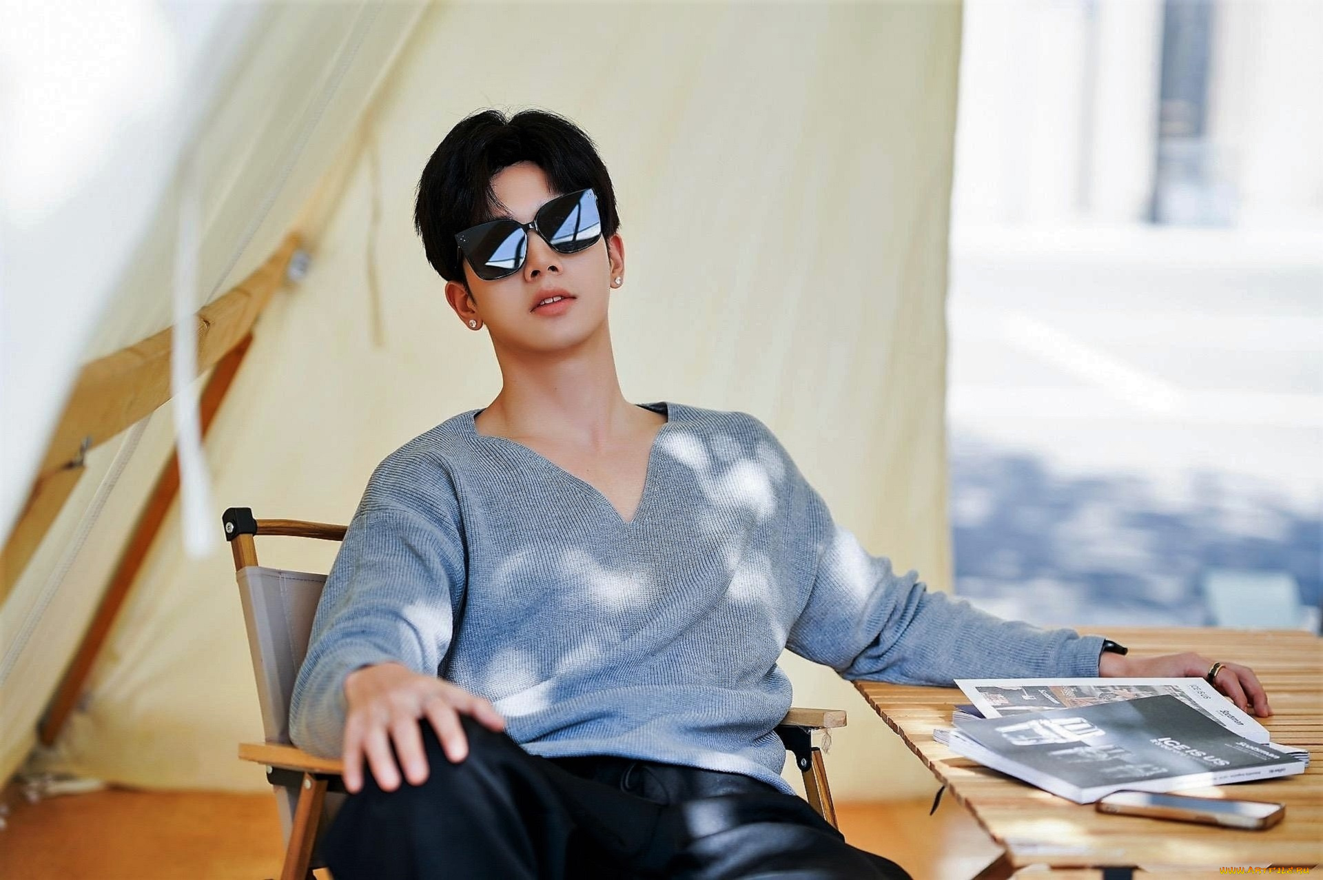 мужчины, li, fei, richard, актер, свитер, очки