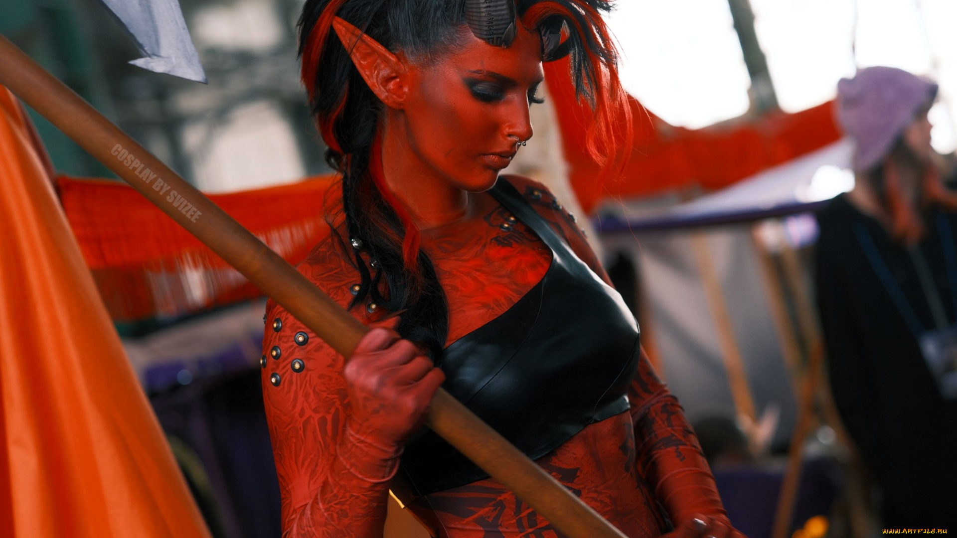 svizee, девушки, анастасия, волкова, , образ, косплей, наряд, костюм, демонесса, секира, рога