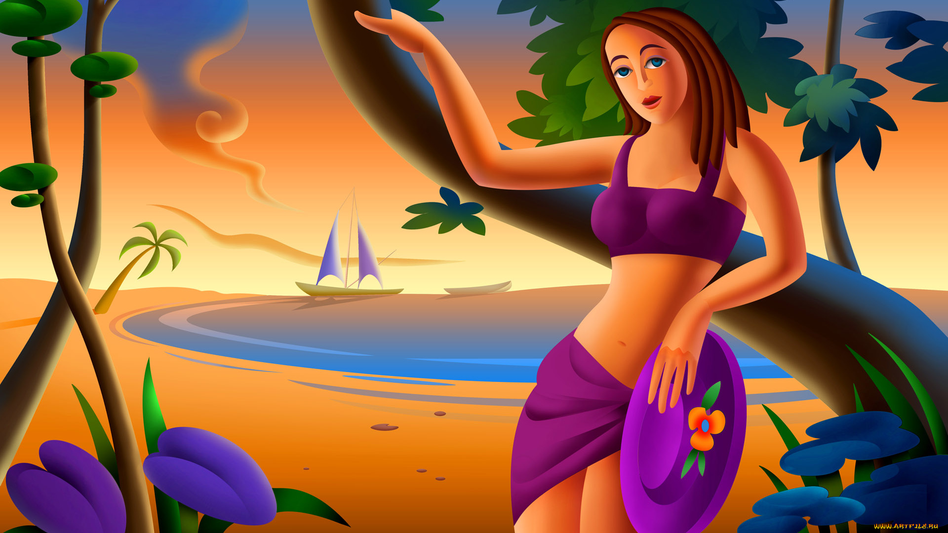 3д, графика, people, люди, девушка, взгляд, фон