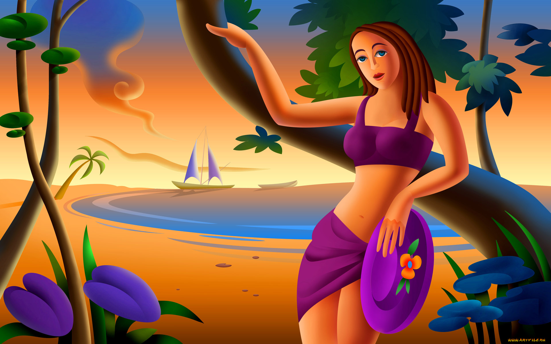 3д, графика, people, люди, девушка, взгляд, фон