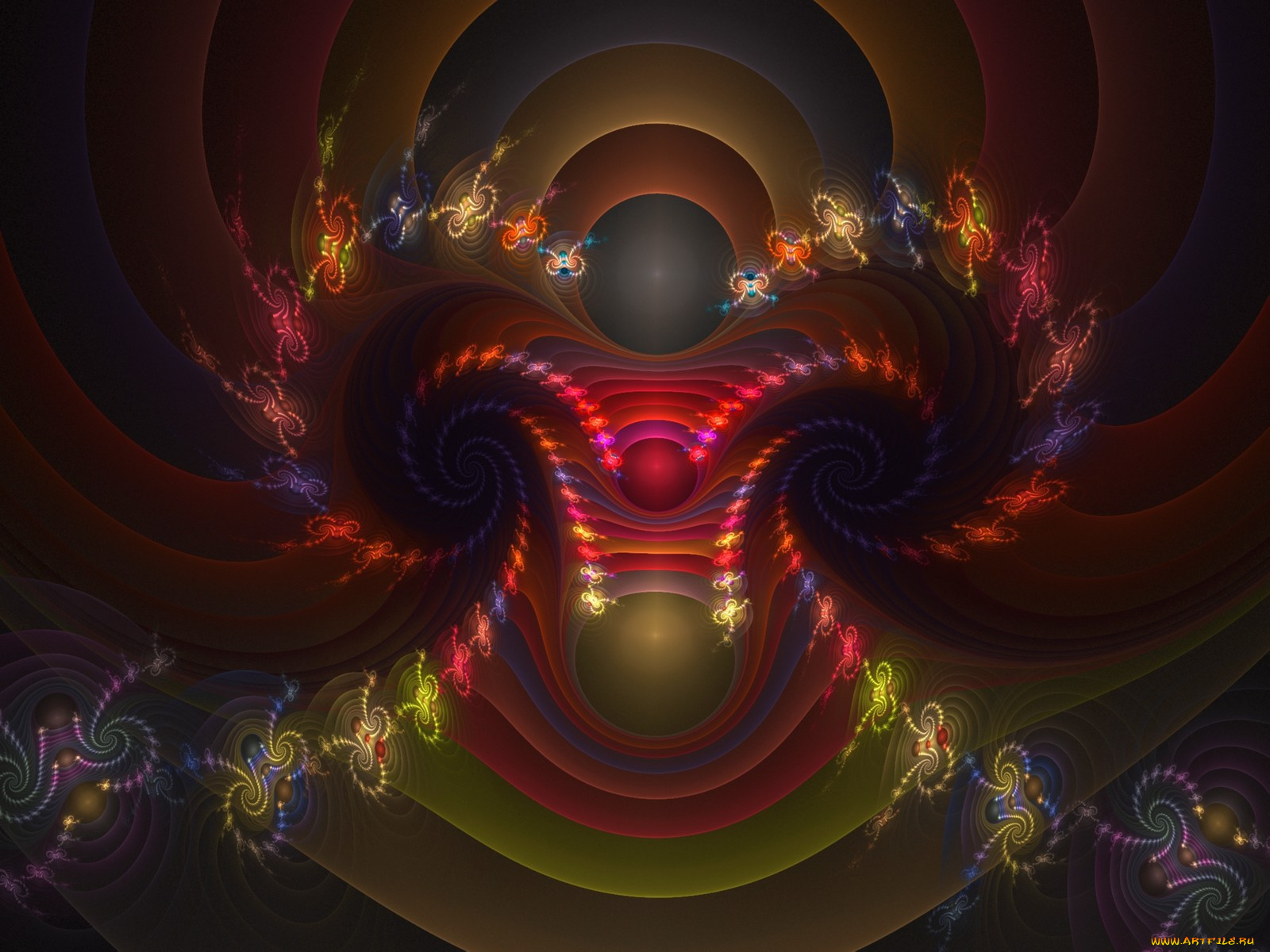 3д, графика, fractal, фракталы, абстракция, фон, тёмный