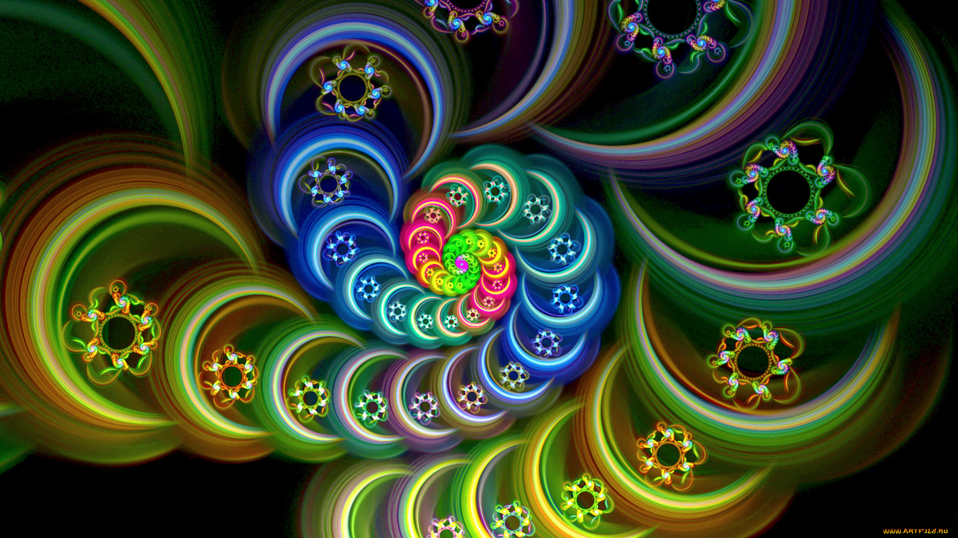 3д, графика, fractal, фракталы, аниме, девушки