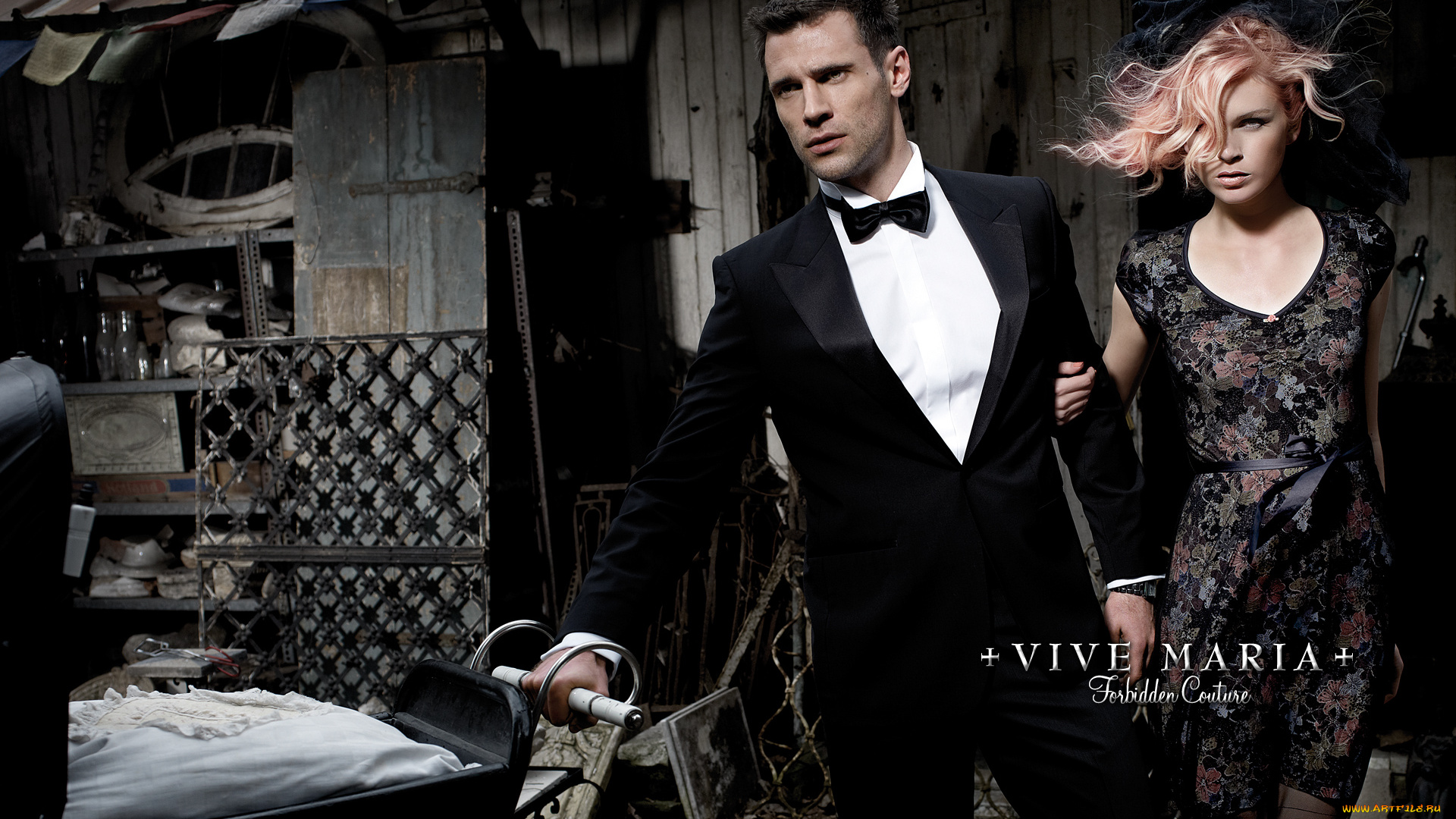 vive, maria, бренды, девушка, коляска, мужчина, смокинг