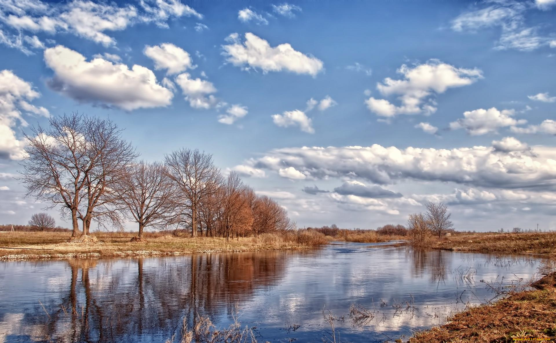 природа, реки, озера, осень, небо, река