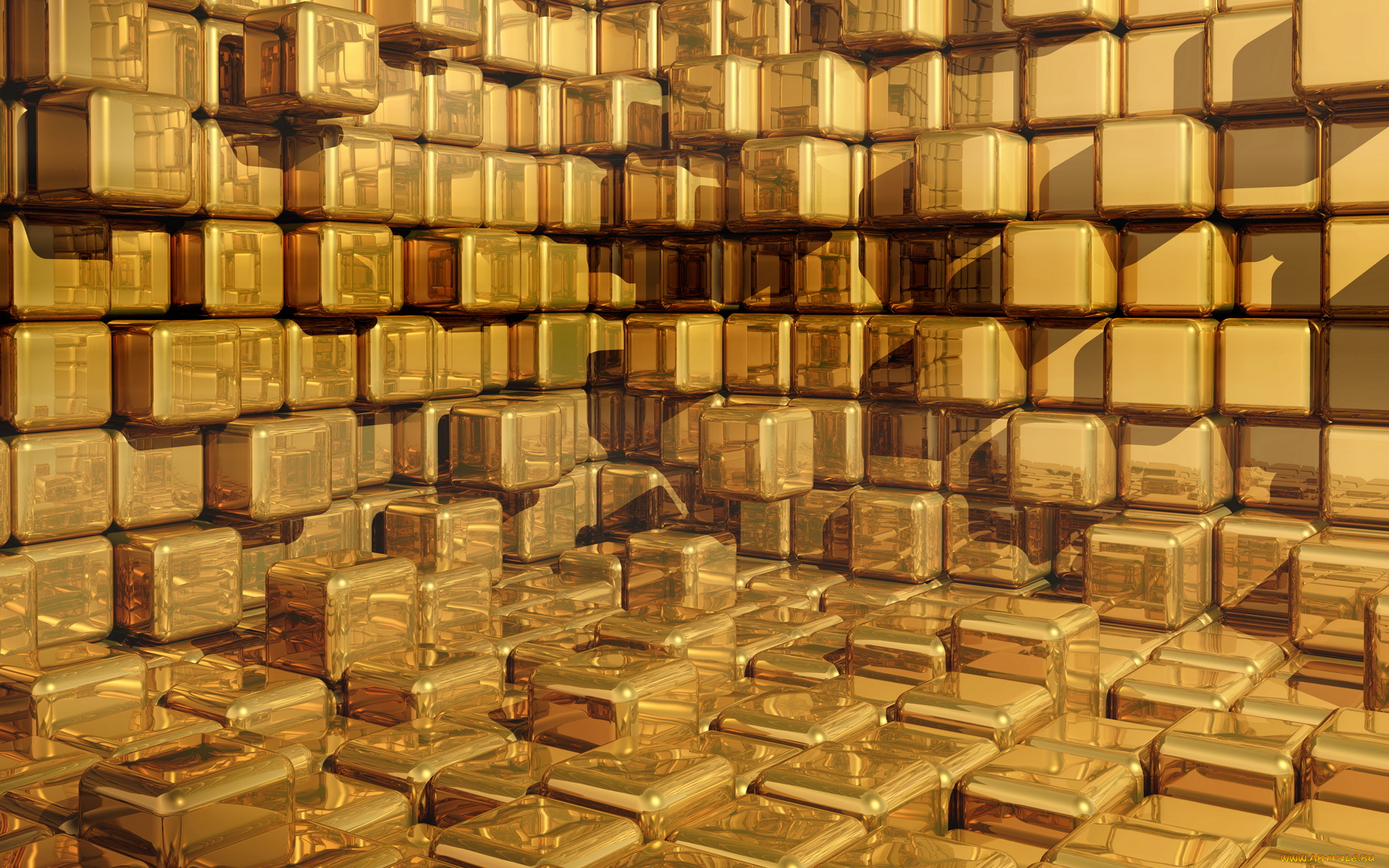 3д, графика, abstract, абстракции, фон, золотой, квадраты