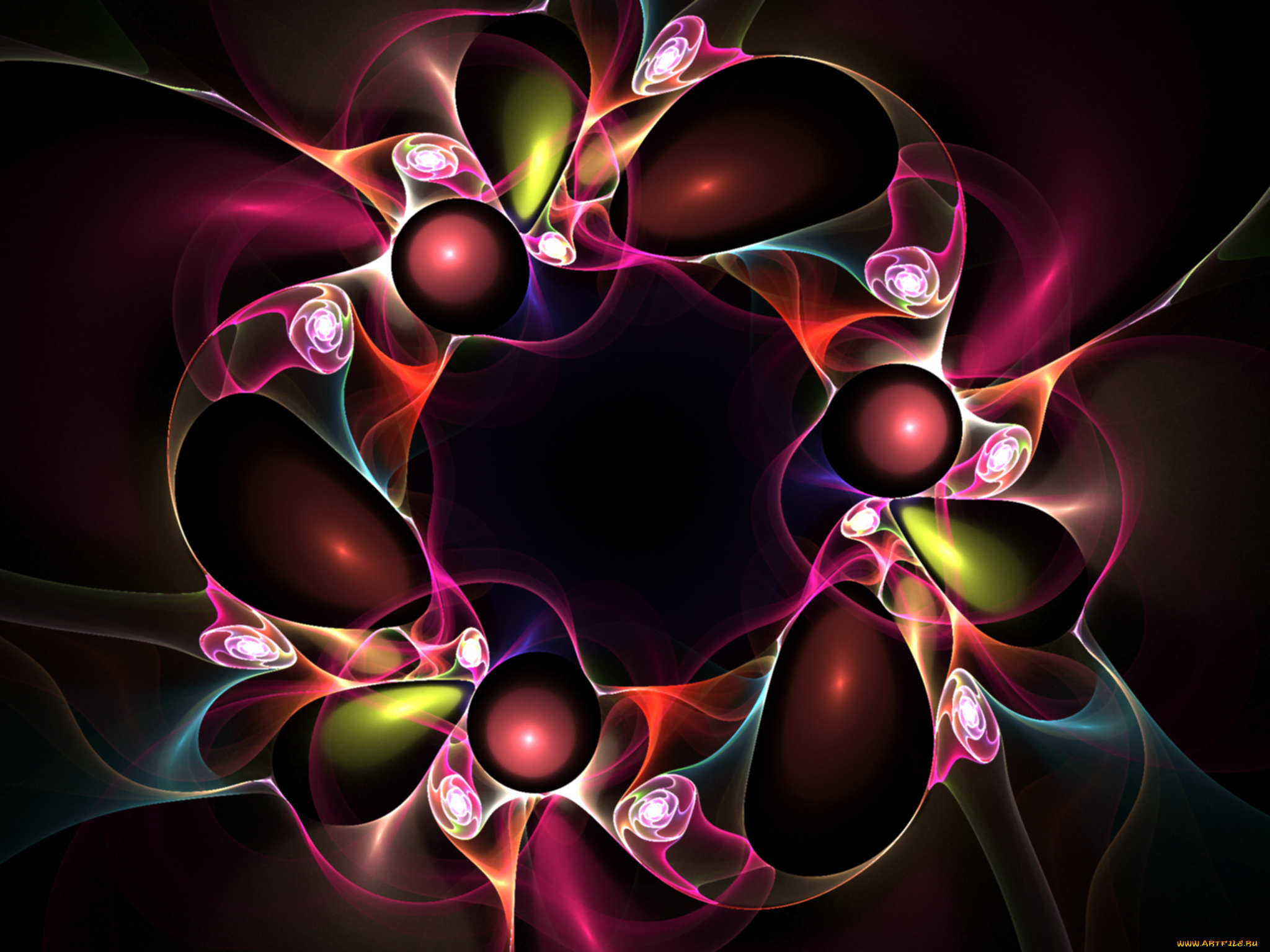 3д, графика, fractal, фракталы, девушки, аниме