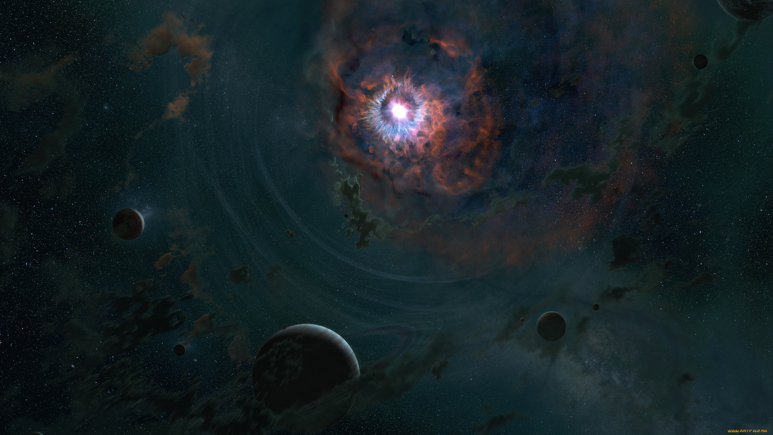 космос, арт, звезды, планеты, the, last, throes, digital