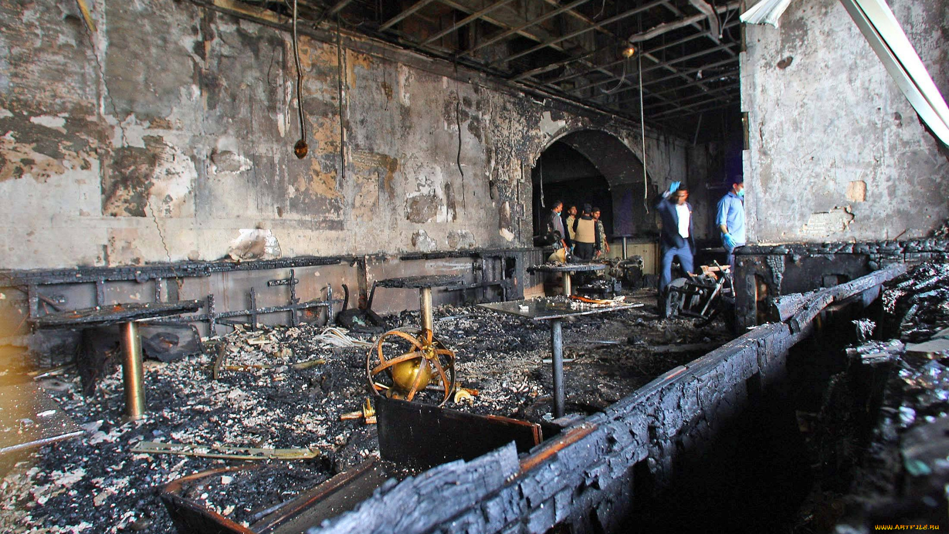 разное, развалины, руины, металлолом, здание, подвал, обрушение