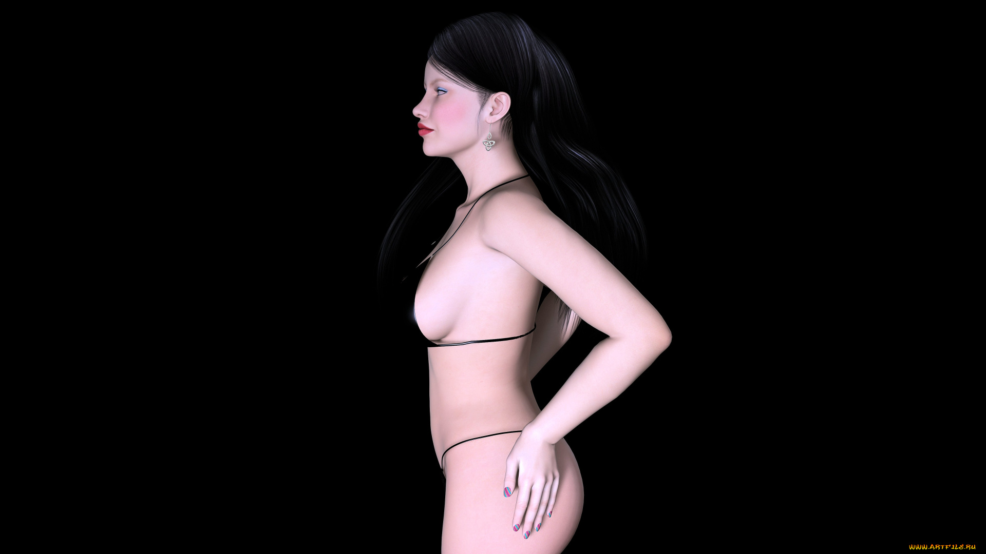 3д, графика, people, люди, купальник