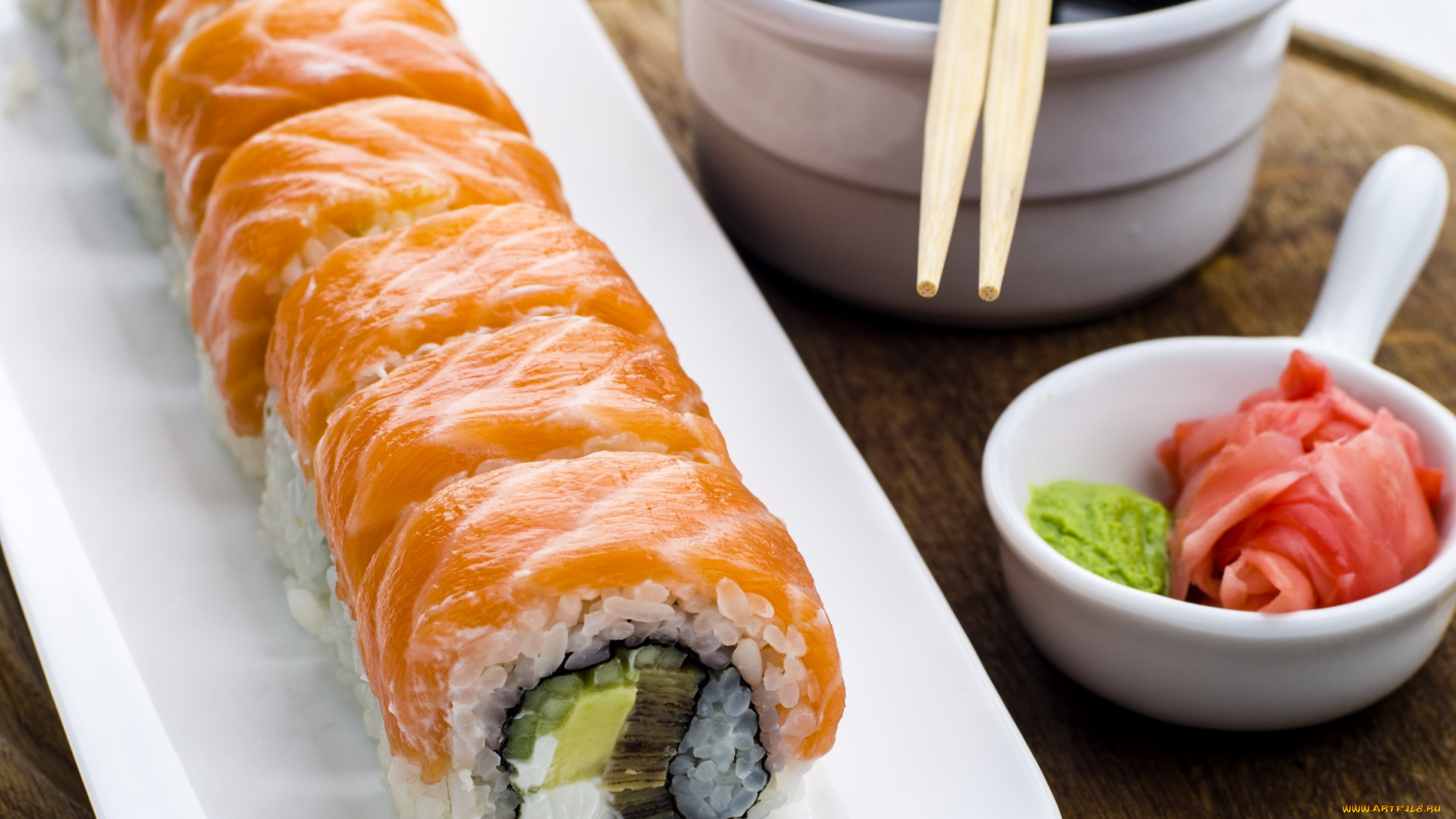 еда, рыба, морепродукты, суши, роллы, филадельфия, имбирь