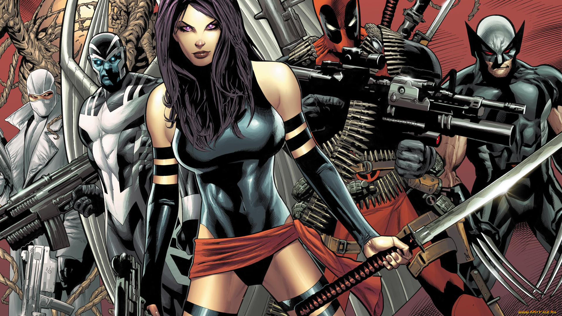 psylocke, рисованные, комиксы, комикс, персонажи, рисунок