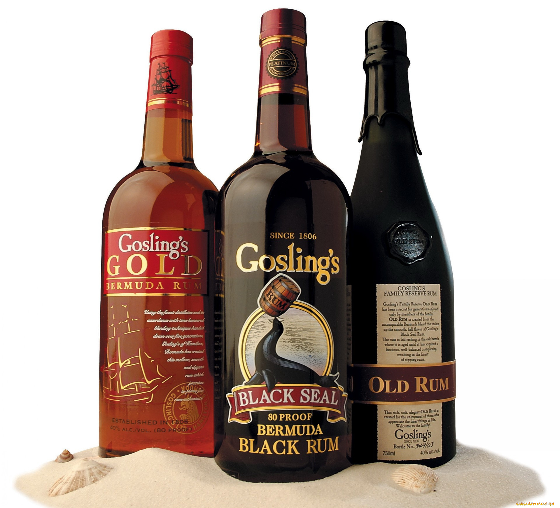 бренды, gosling`s, ром, бутылки, алкоголь
