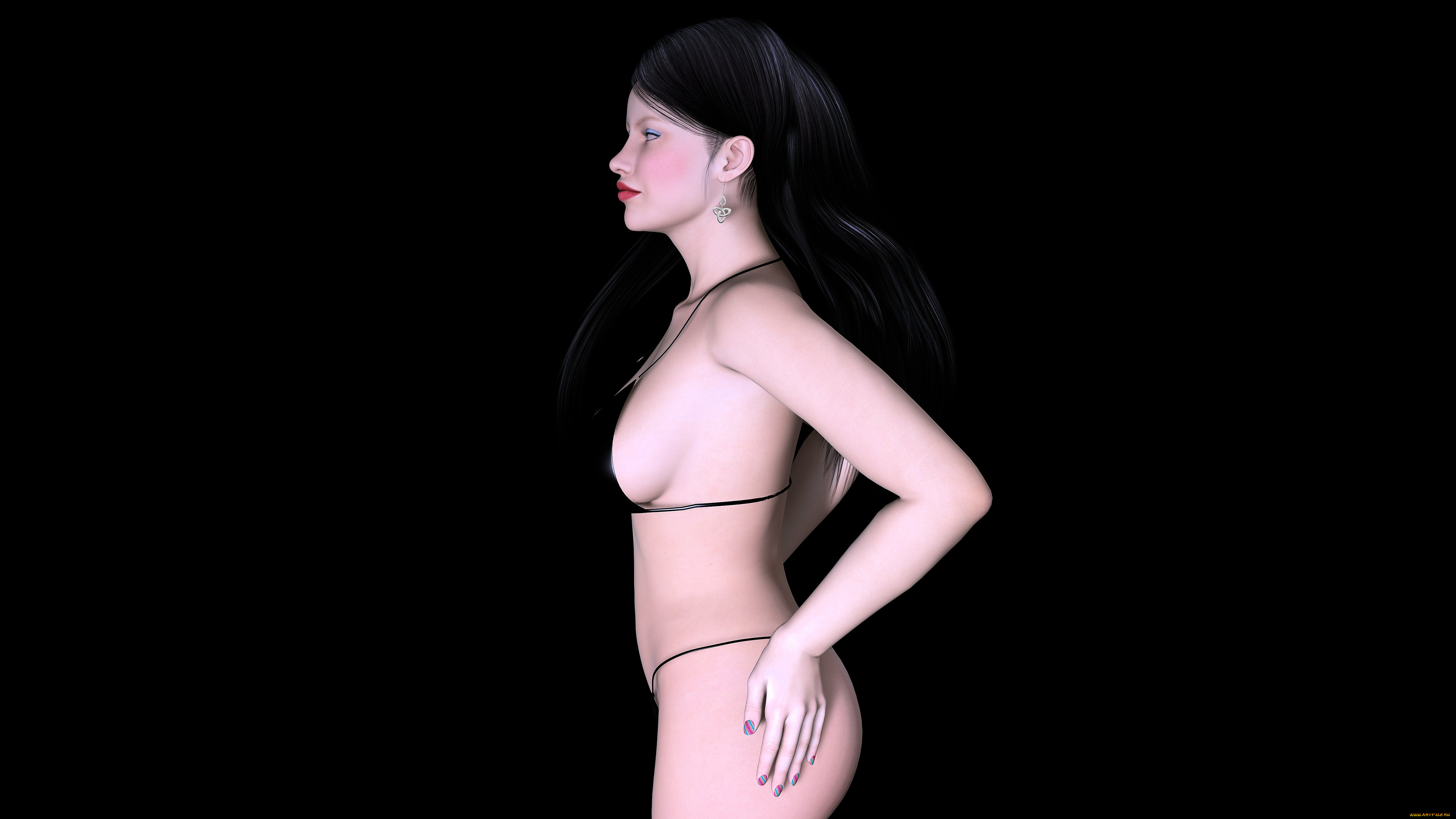 3д, графика, people, люди, купальник