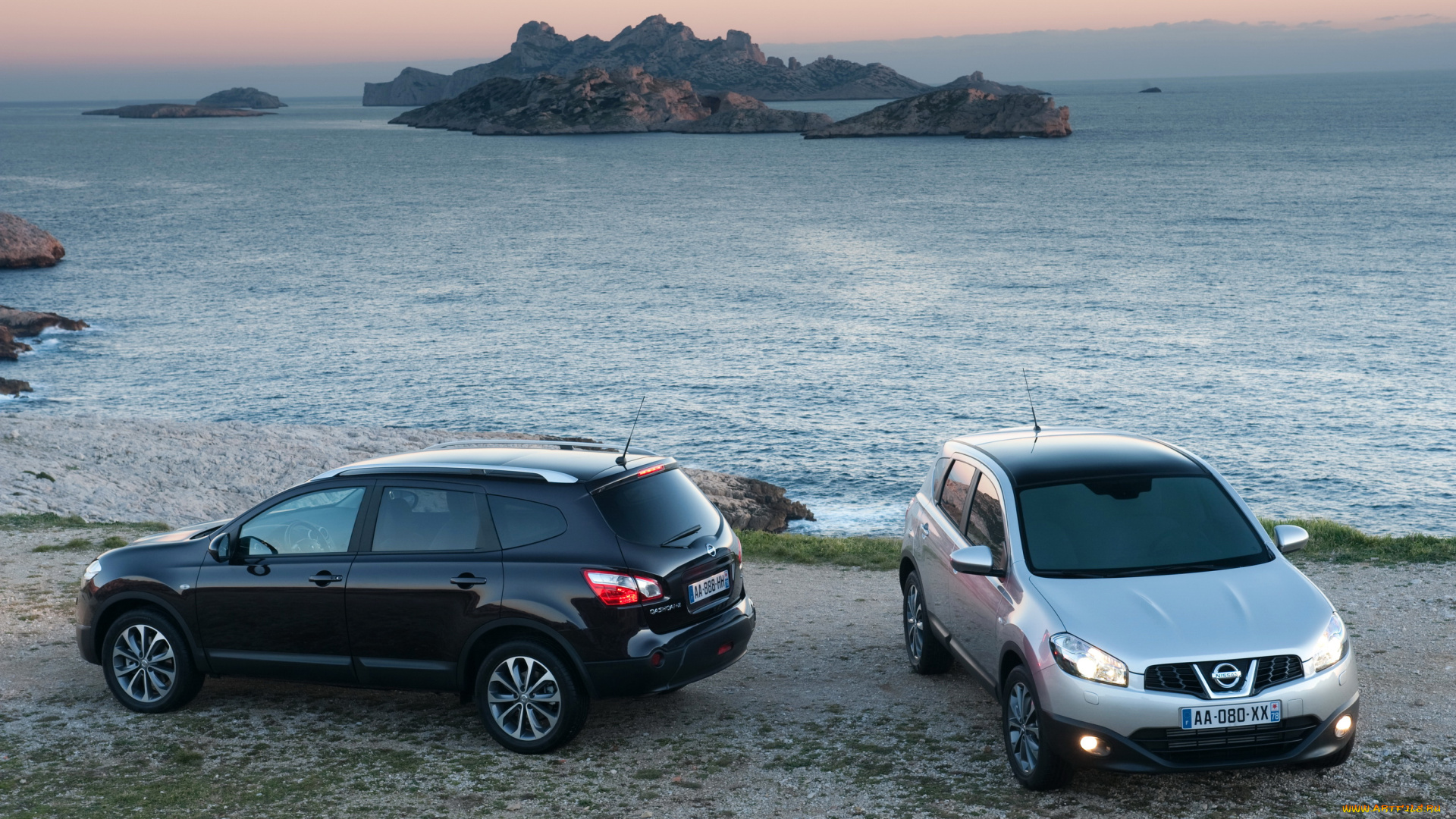 2010, nissan, qashqai, автомобили, nissan, datsun, черный, qashqai, побережье, серебристый