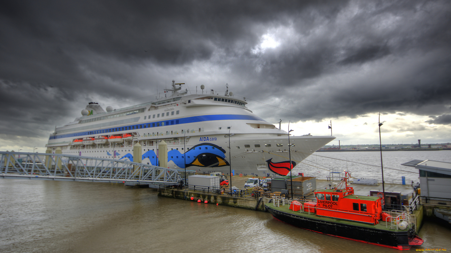 aidacara, in, liverpool, корабли, лайнеры, лайнер, причал, порт