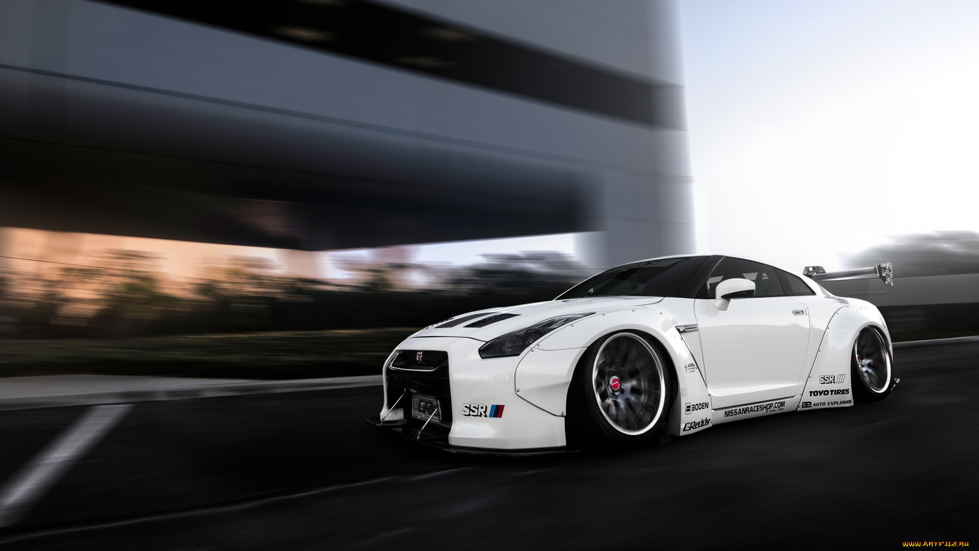 автомобили, nissan, datsun, в, движении, тюнинг, car, tuning, gt-r