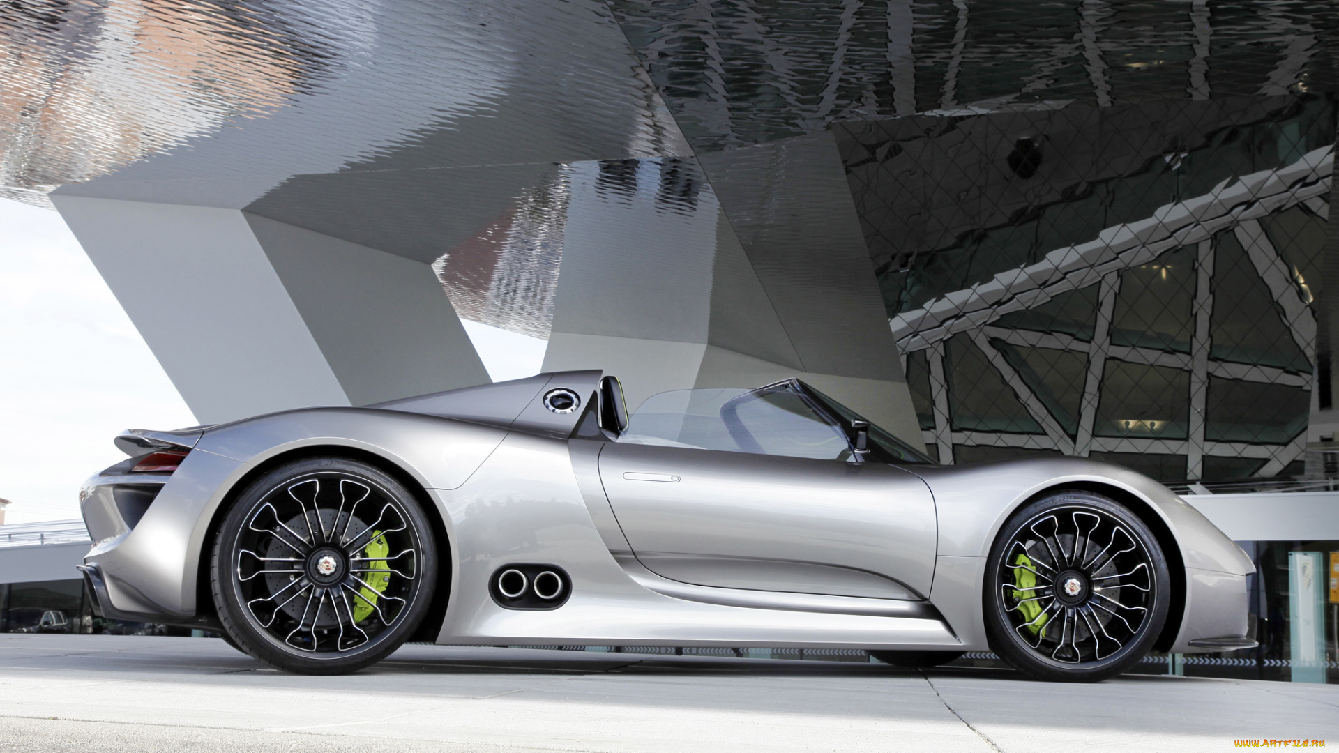 автомобили, porsche, порше, spyder, тормоза, concept, 918, диски, колеса, вид, сбоку