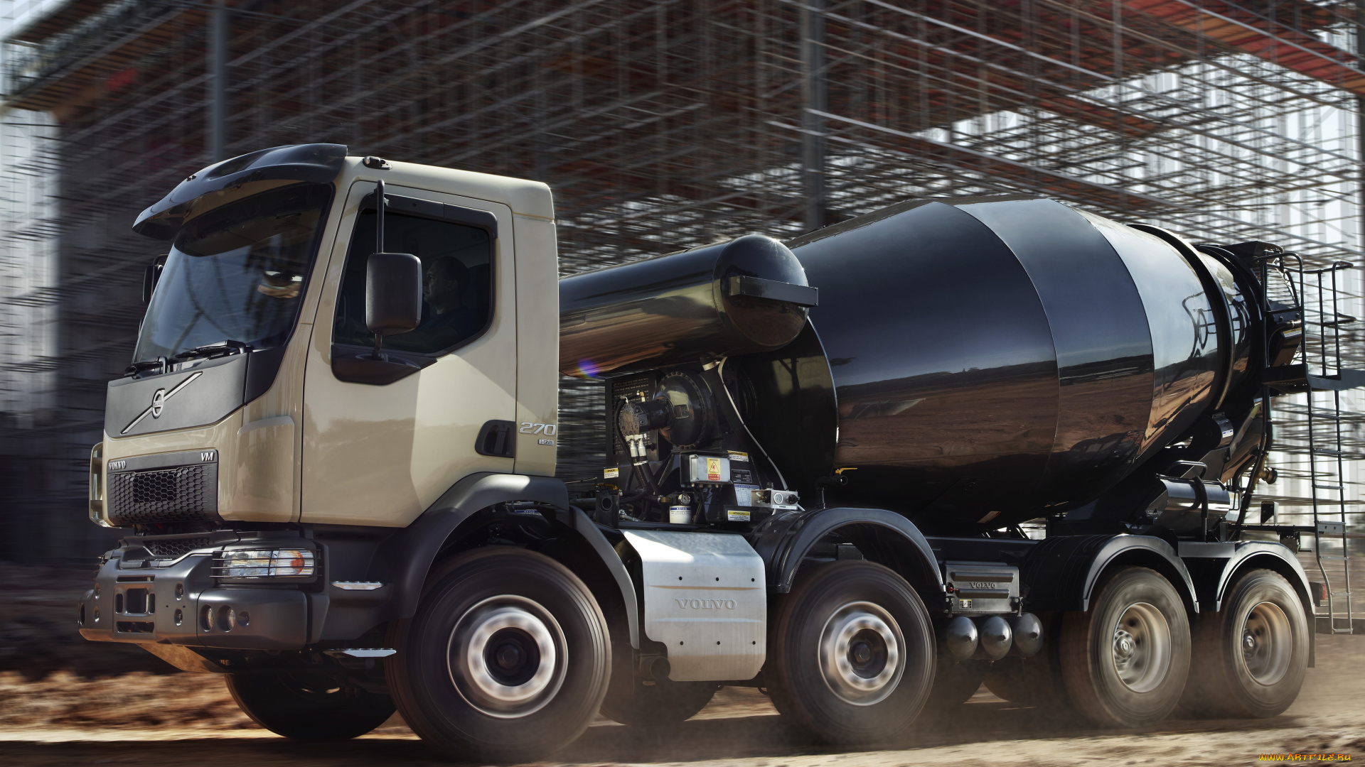 автомобили, volvo, trucks, 2014г, mixer, volvo, 8x4, 270, vm