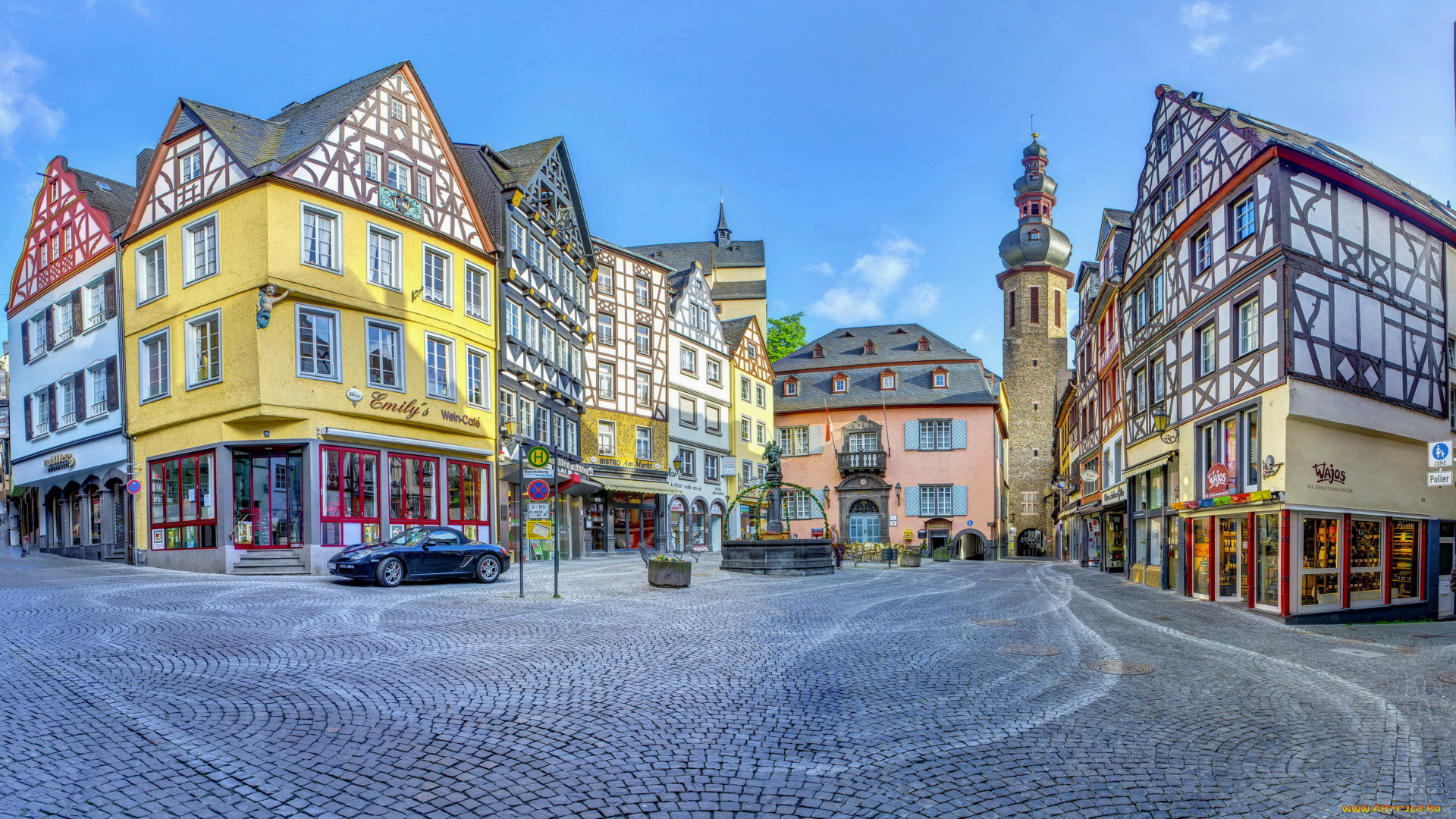 города, кохем, , германия, улица, дома, cochem