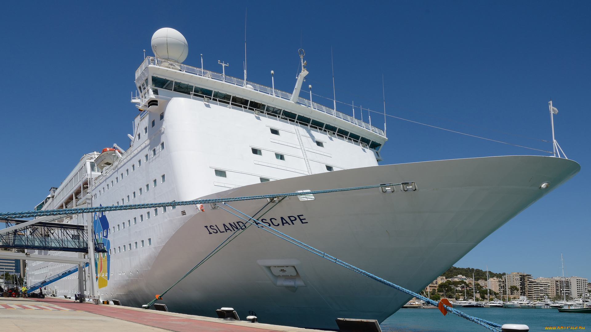 island, escape, in, palma, , majorca, корабли, лайнеры, лайнер, причал, порт
