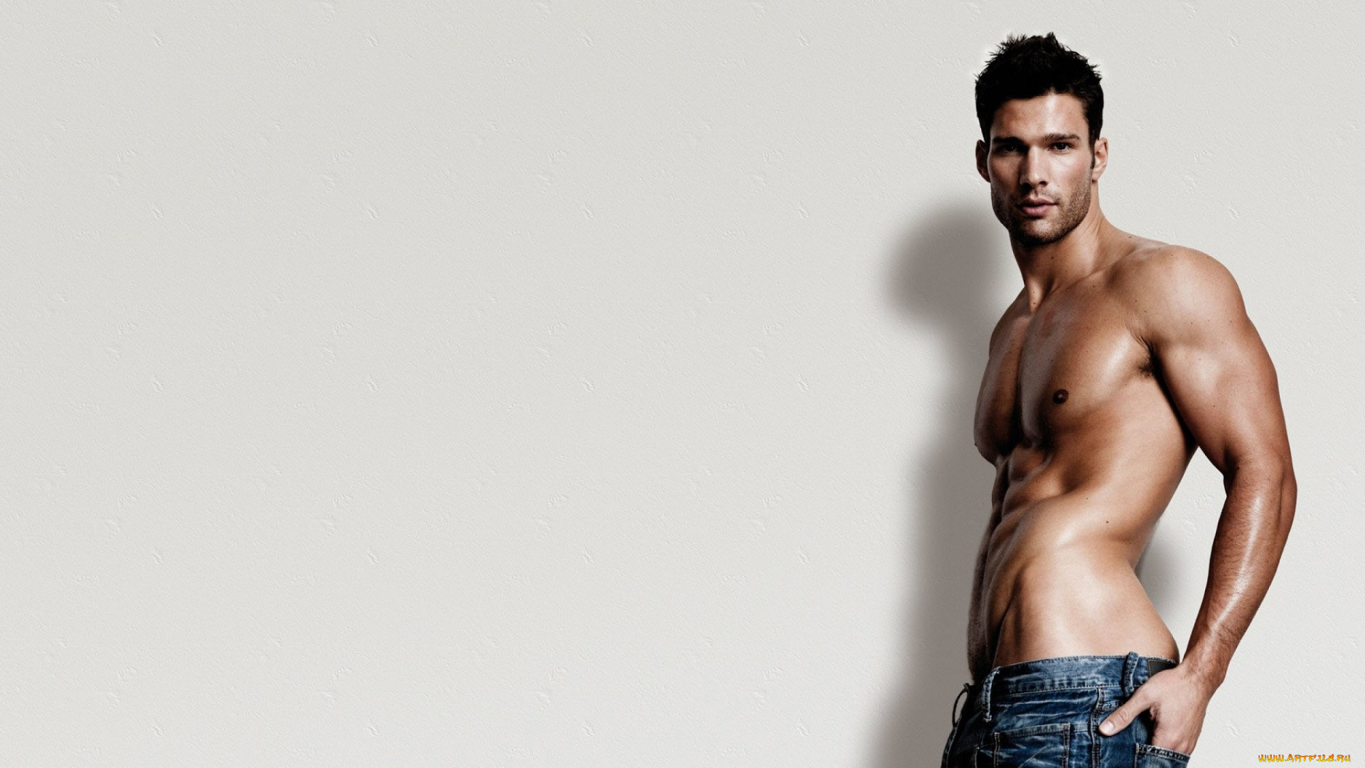 мужчины, -, unsort, фон, парень, мускулы, брюнет, вгляд