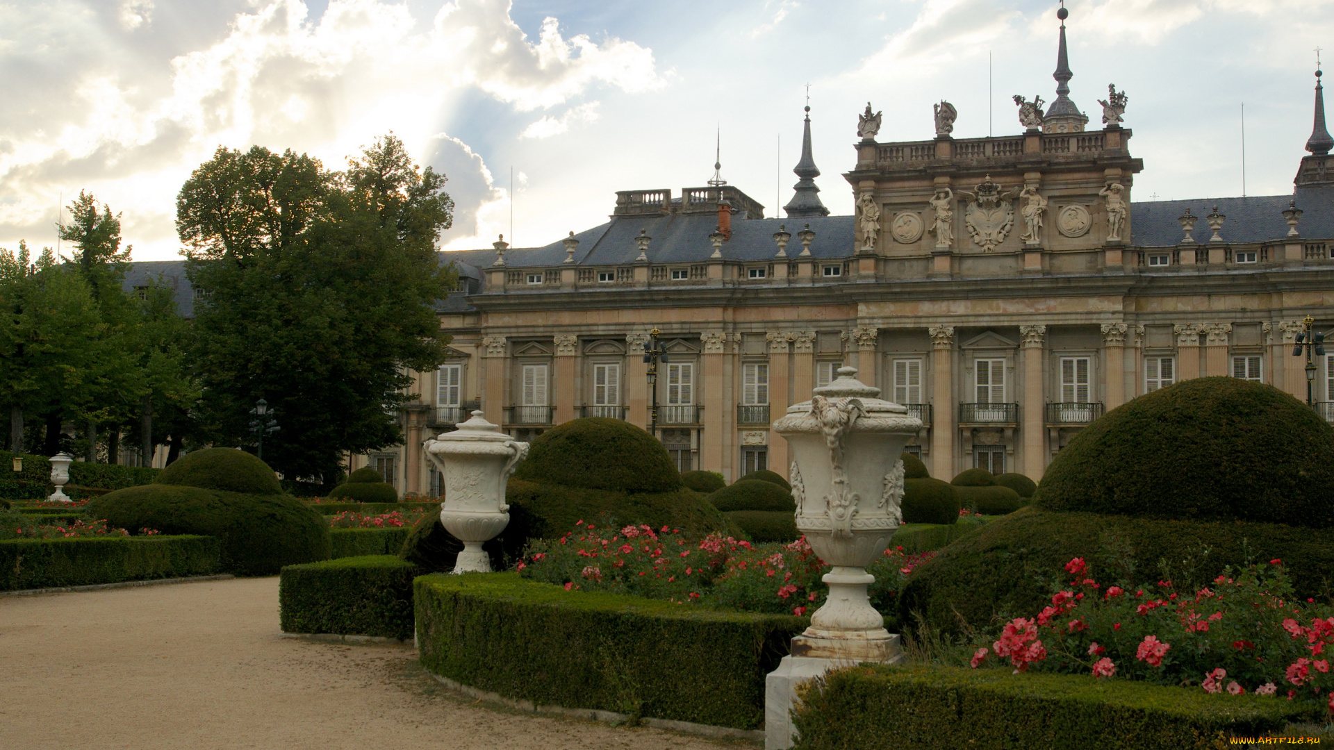 palace, , la, granja, , -, , san, ildefonso, испания, города, замки, испании, цветы, ландшафт, дворец, дизайн, кусты