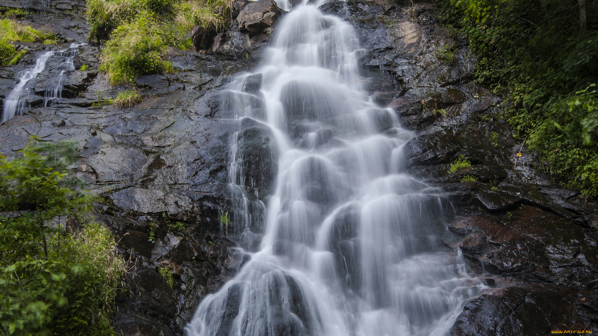 природа, водопады, лес, водопад, река