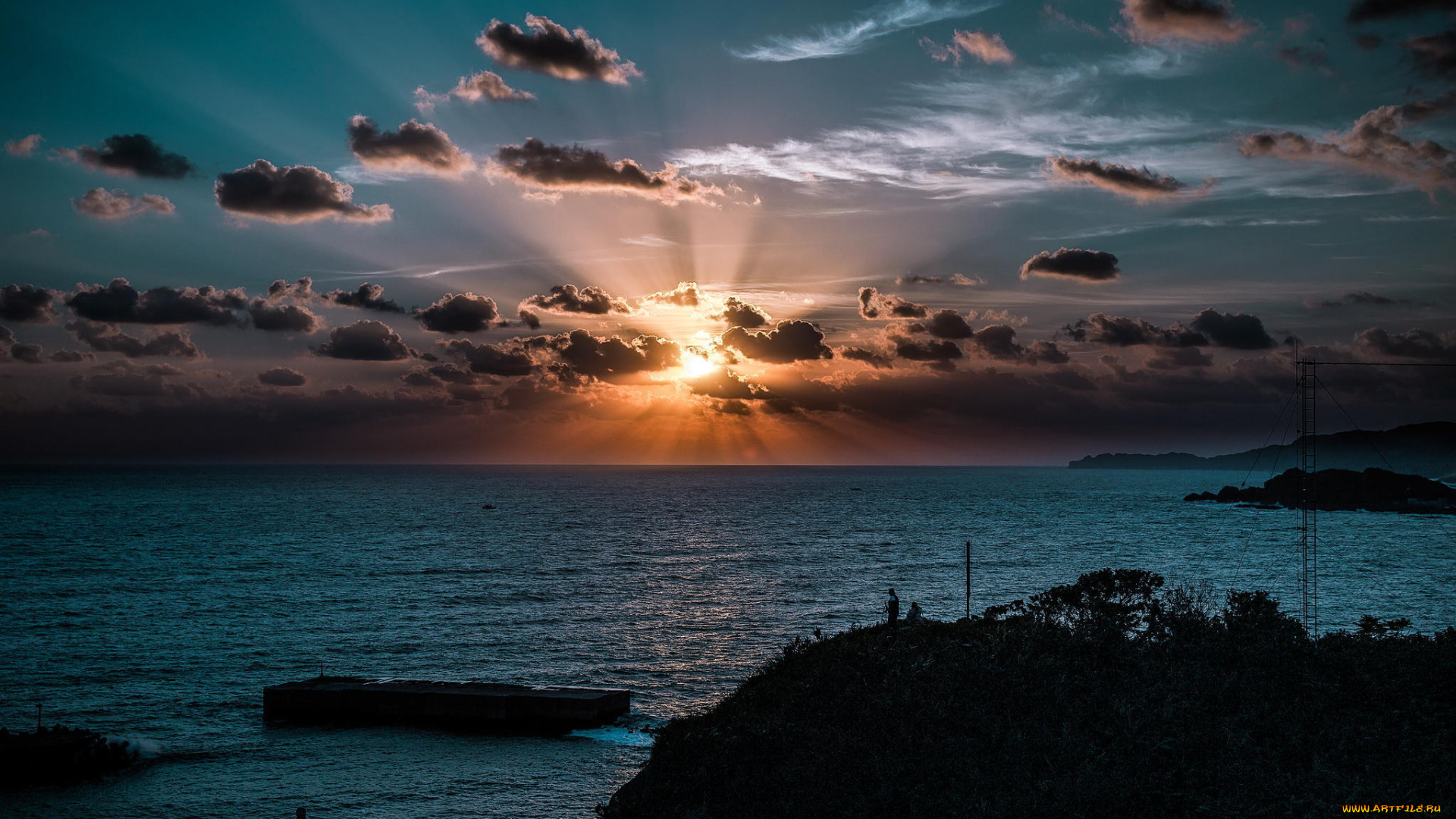 природа, восходы, закаты, солнце, море, восход