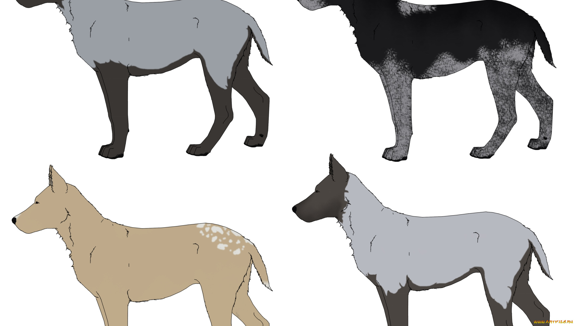 рисованные, животные, , собаки, собаки