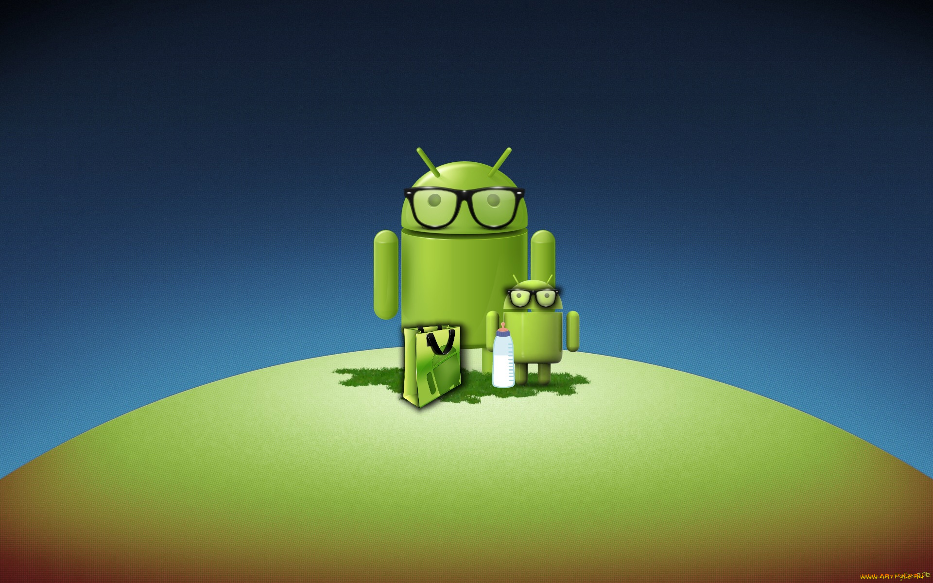 компьютеры, android, логотип, фон