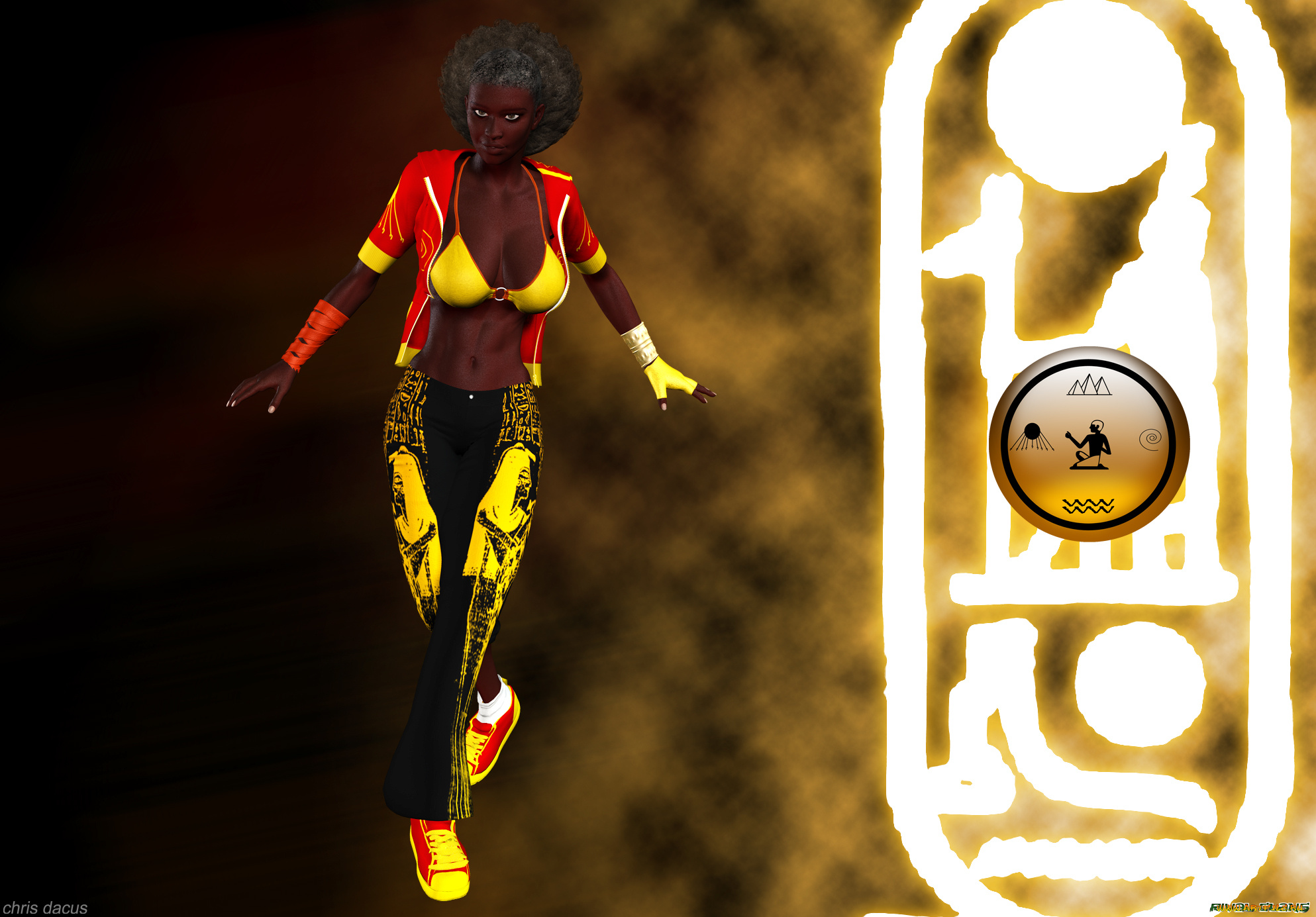 3д, графика, фантазия, , fantasy, фон, оружие, взгляд, символ, девушка