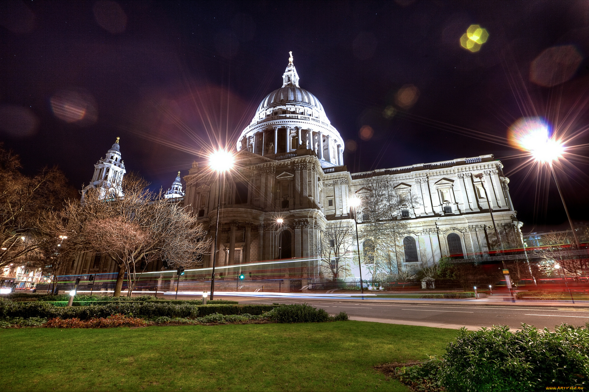 london, by, night, -, st, , paul, cathedral, города, замки, англии, ночь, дворец, огни