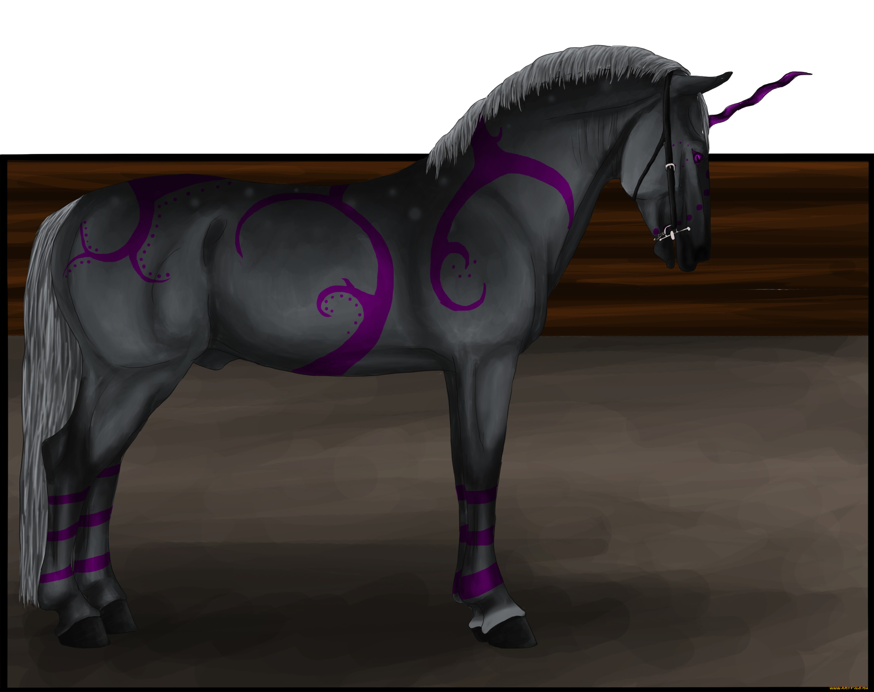 рисованные, животные, , сказочные, , мифические, единорог