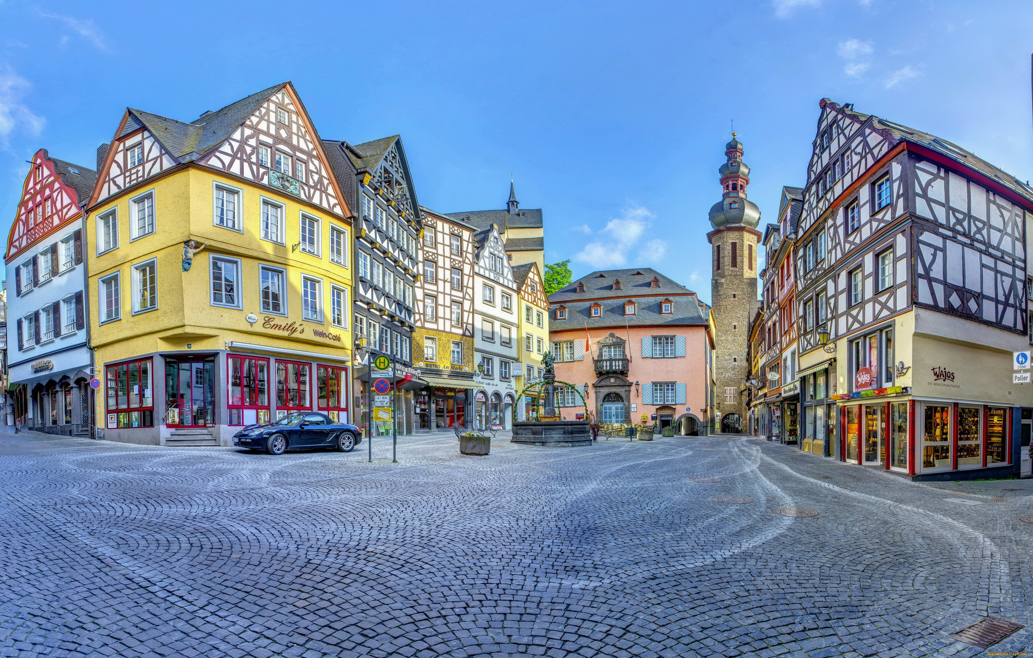 города, кохем, , германия, улица, дома, cochem