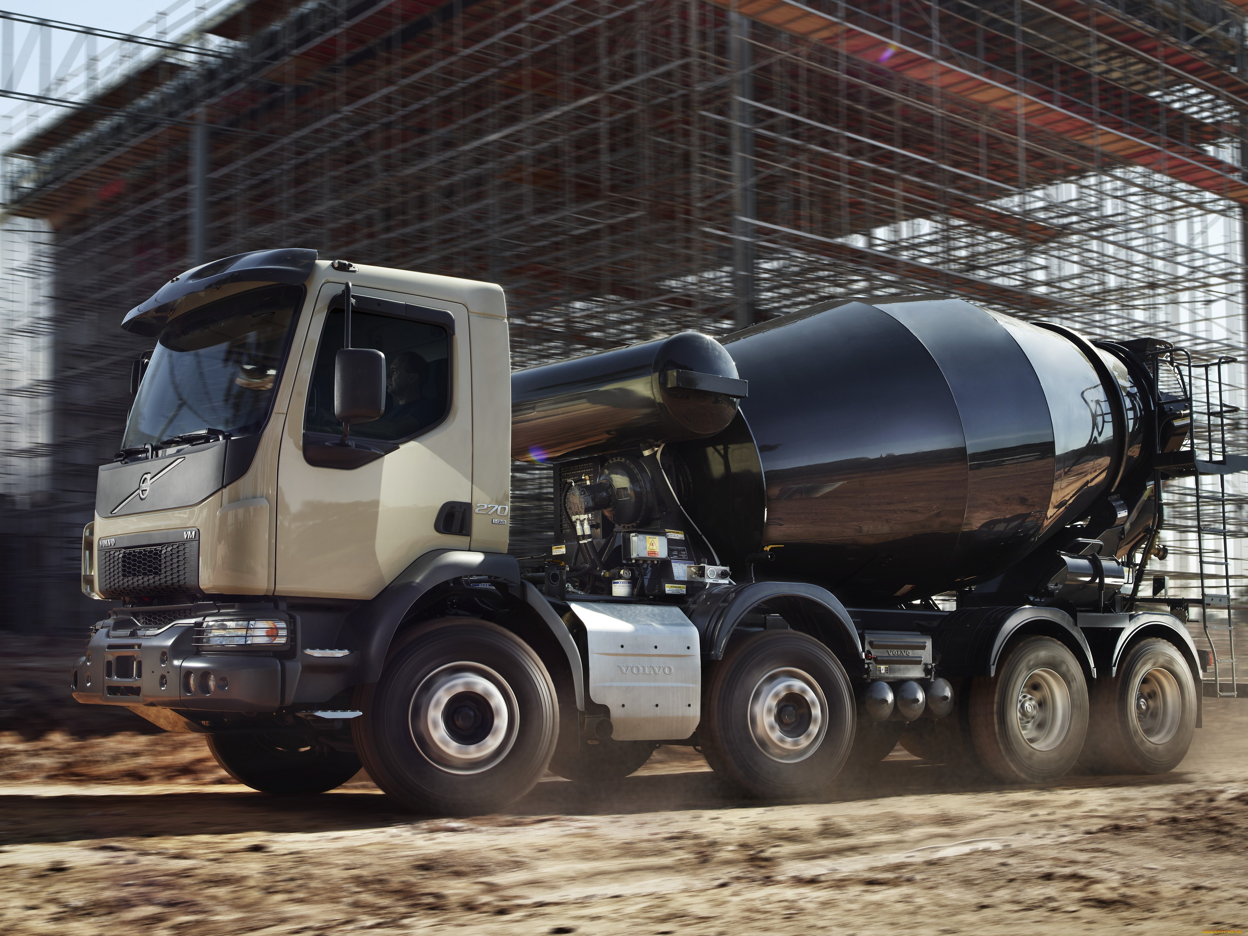 автомобили, volvo, trucks, 2014г, mixer, volvo, 8x4, 270, vm