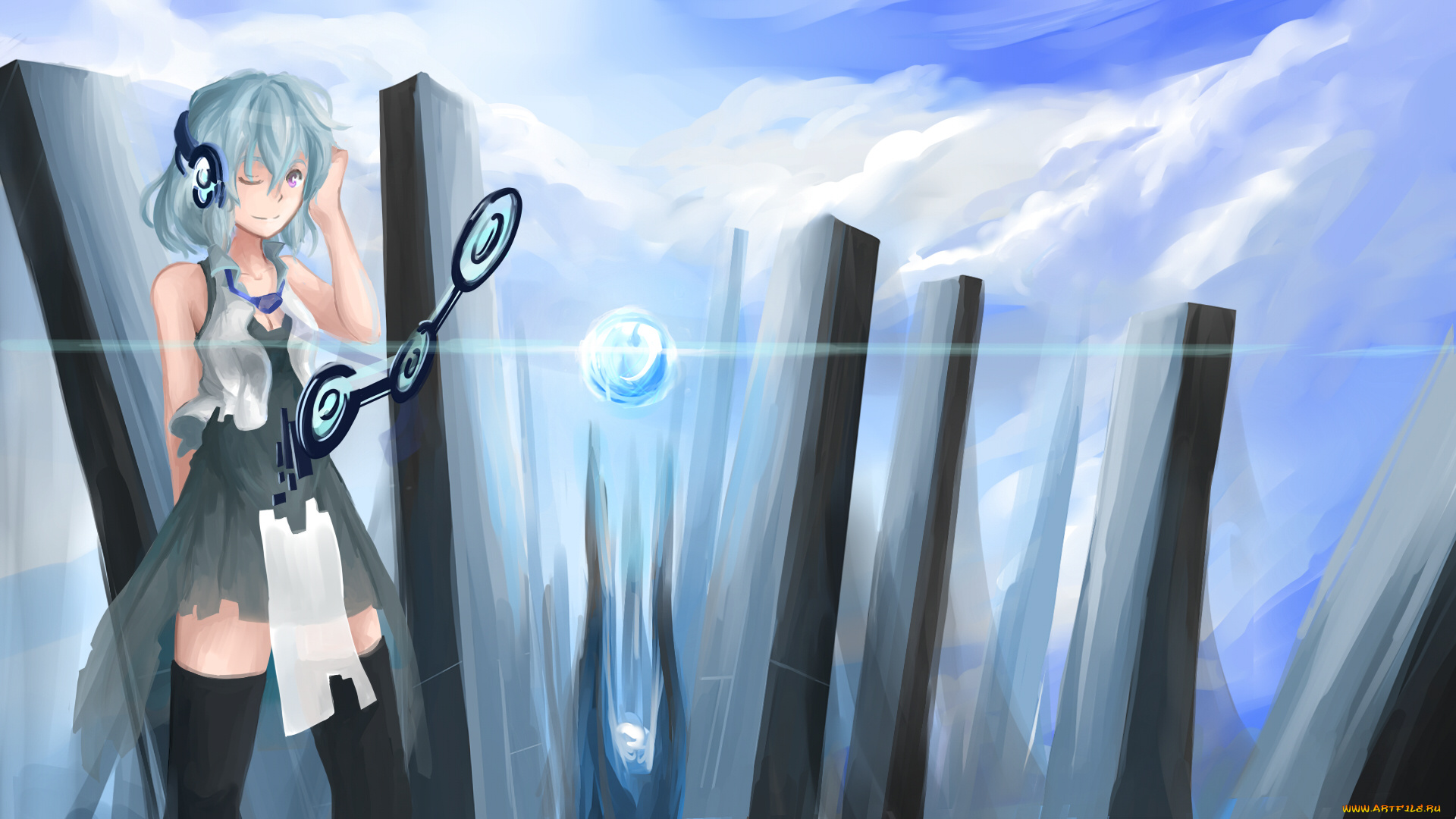 аниме, оружие, , техника, , технологии, девушка, арт, arceon, магия