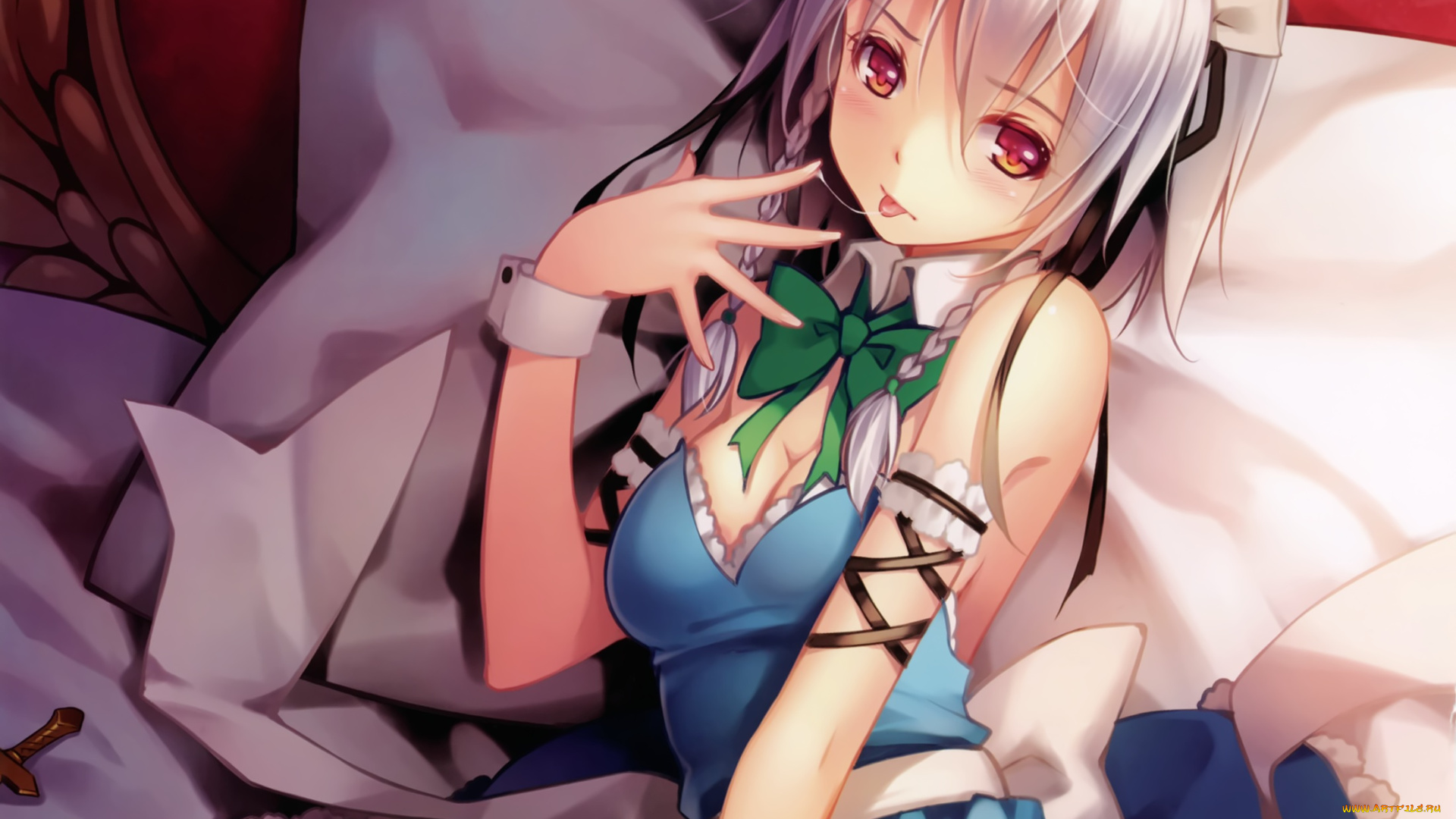 аниме, touhou, izayoi, sakuya, девушка, арт, tidsean