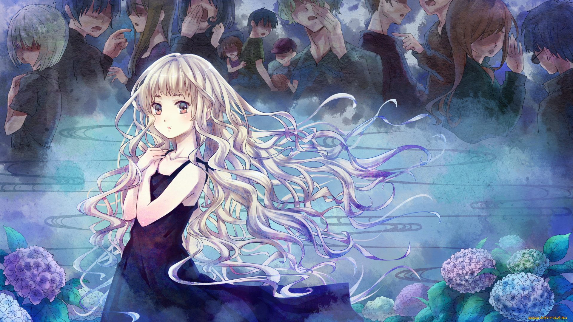 аниме, touhou, yezhi, na, арт, цветы, люди, девушка, kirisame, marisa