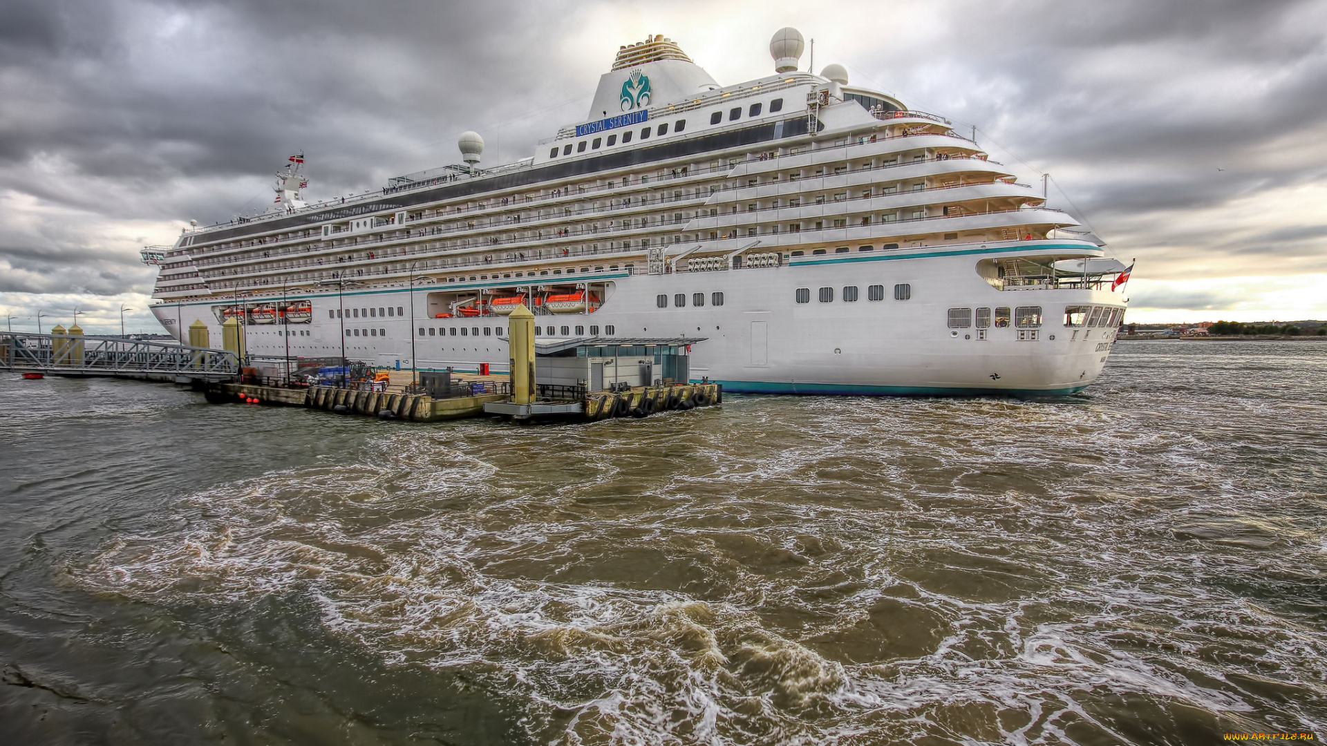 crystal, serenity, корабли, лайнеры, лайнер, океанский, причал, круиз