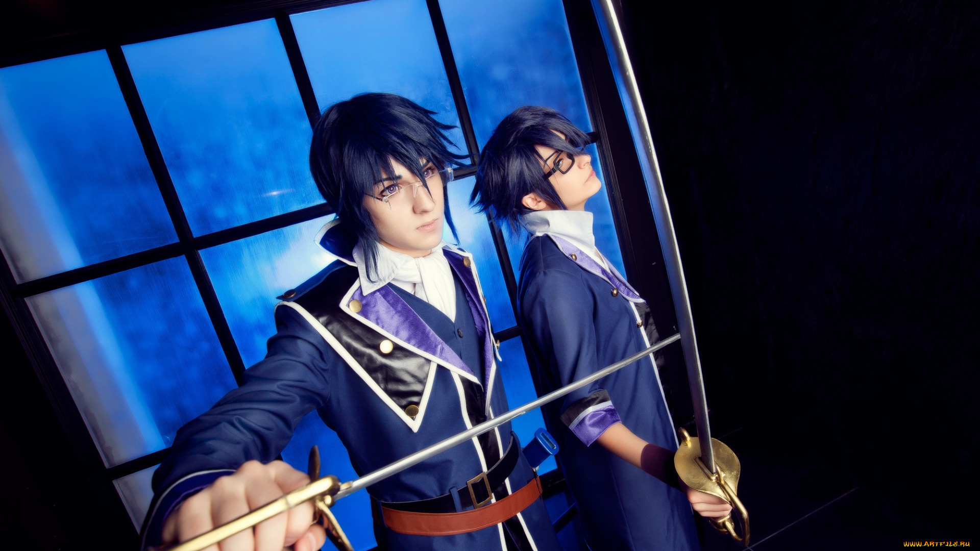 разное, cosplay, , косплей, меч, k-project, синий, король, парни, арт, and, fushimi, munakata, reisi