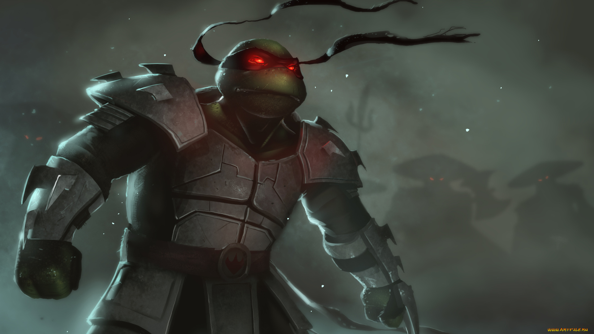 рисованное, кино, raphael, tmnt, teenage, mutant, ninja, turtles, черепашка, ниндзя, арт, броня