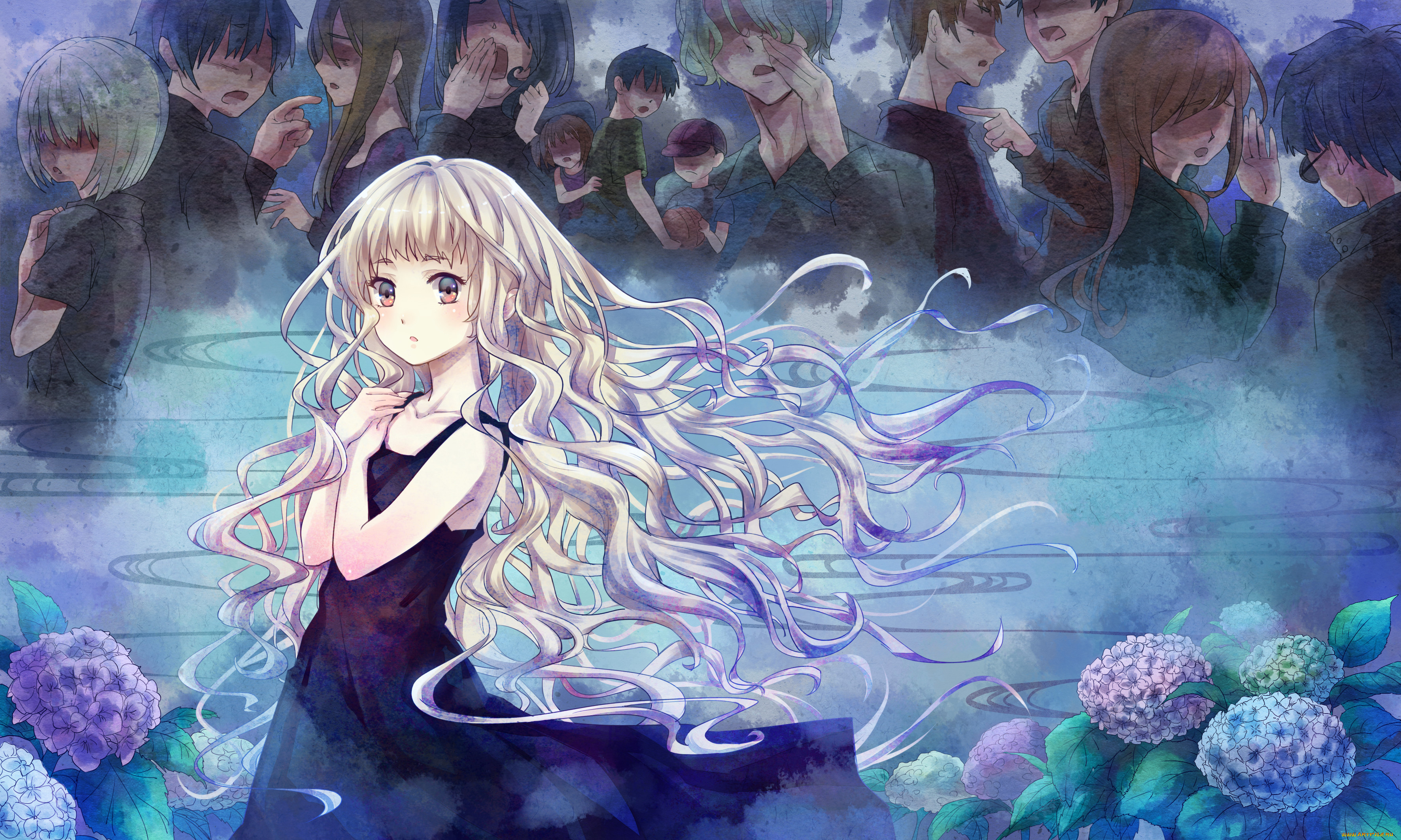 аниме, touhou, yezhi, na, арт, цветы, люди, девушка, kirisame, marisa