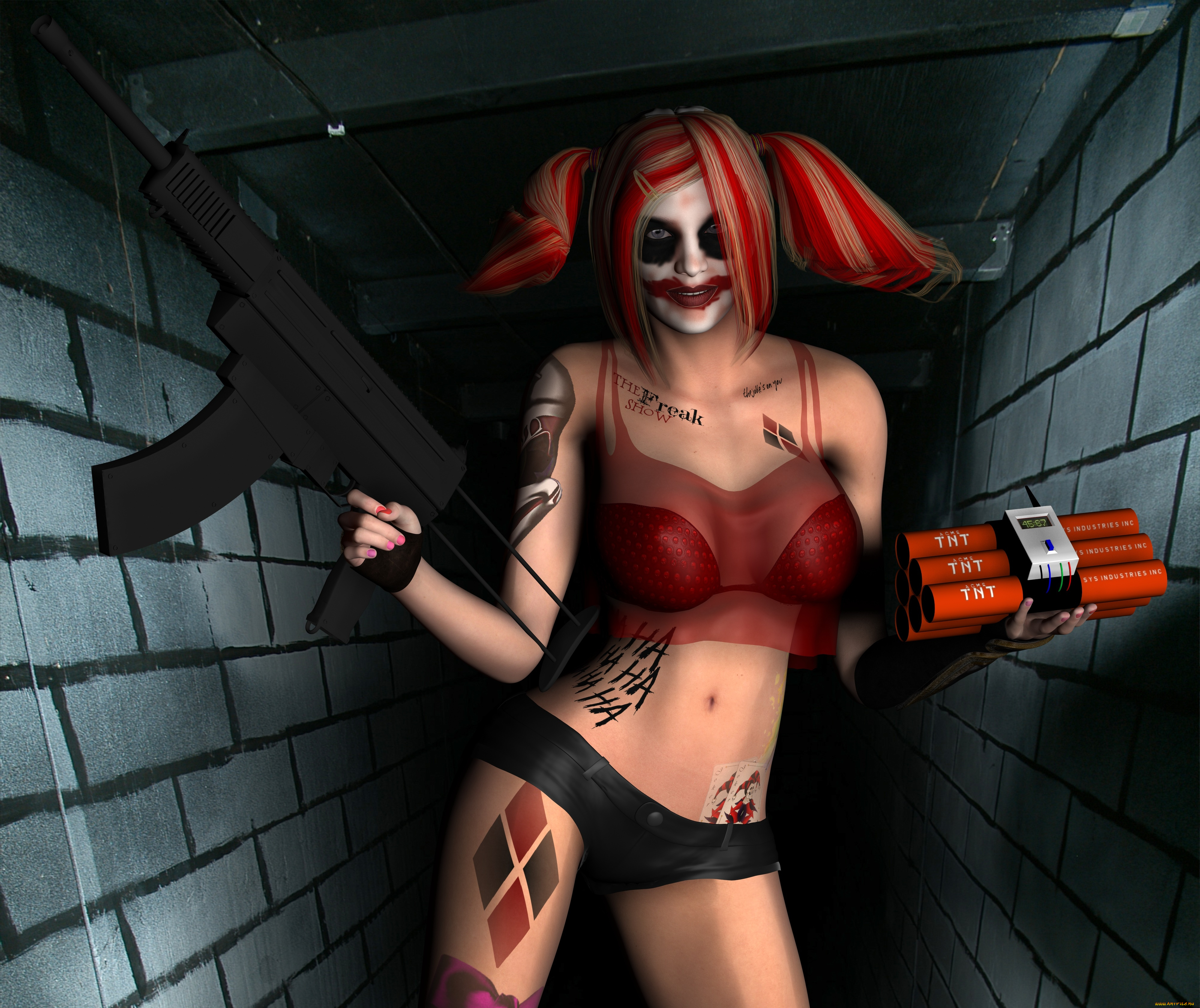 3д, графика, существа, , creatures, взгляд, вампир, кровь, оружие, фон, девушка