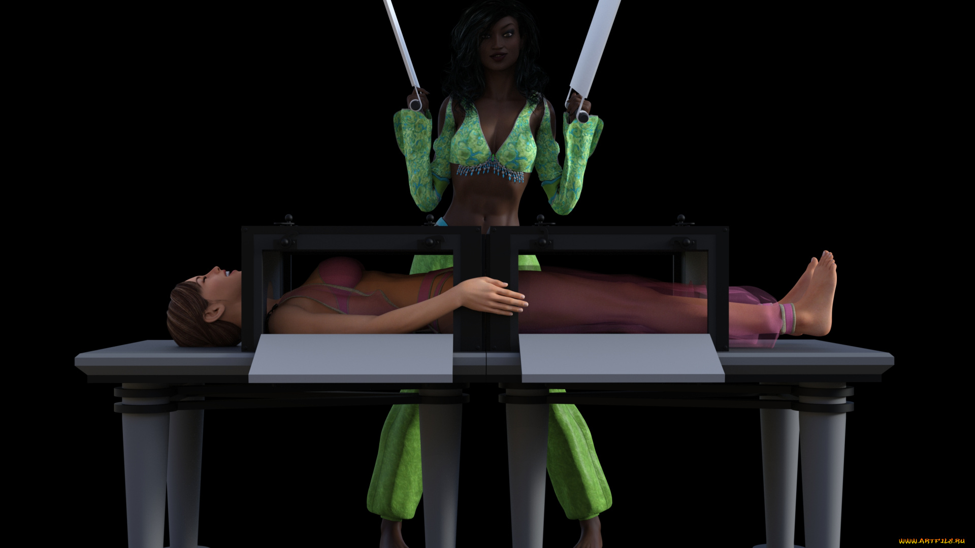 3д, графика, люди, , people, иллюзионисты, фон, взгляд, девушки