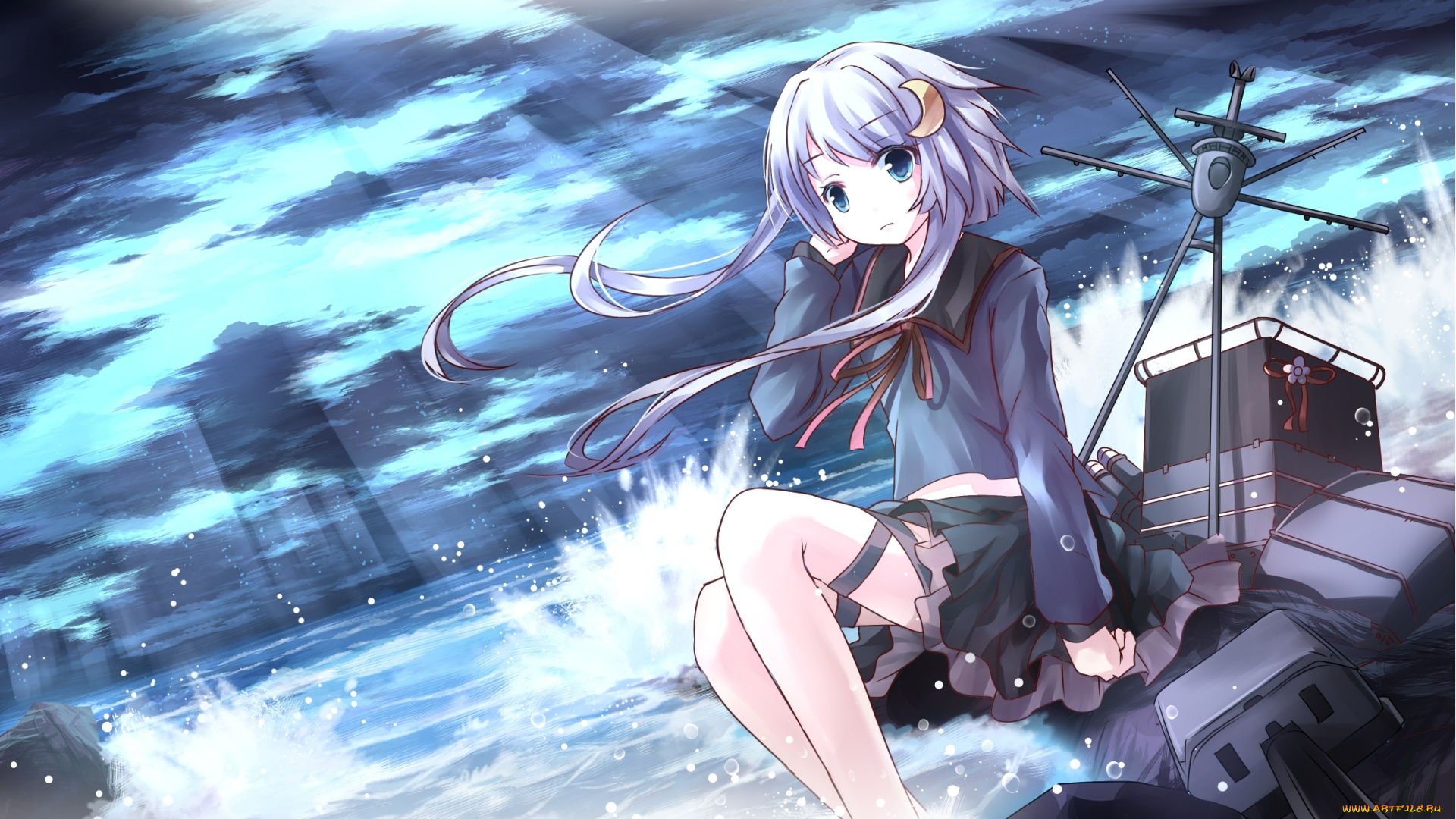 аниме, kantai, collection, фон, взгляд, девушка