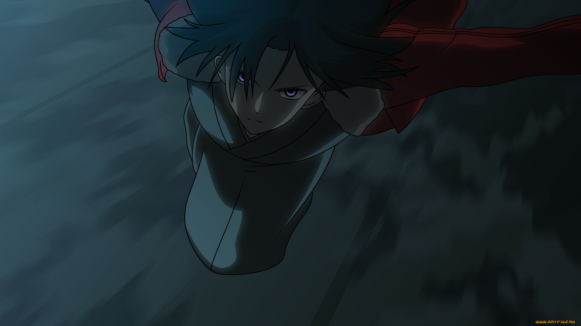 аниме, kara, no, kyokai, девушка, фон, взгляд