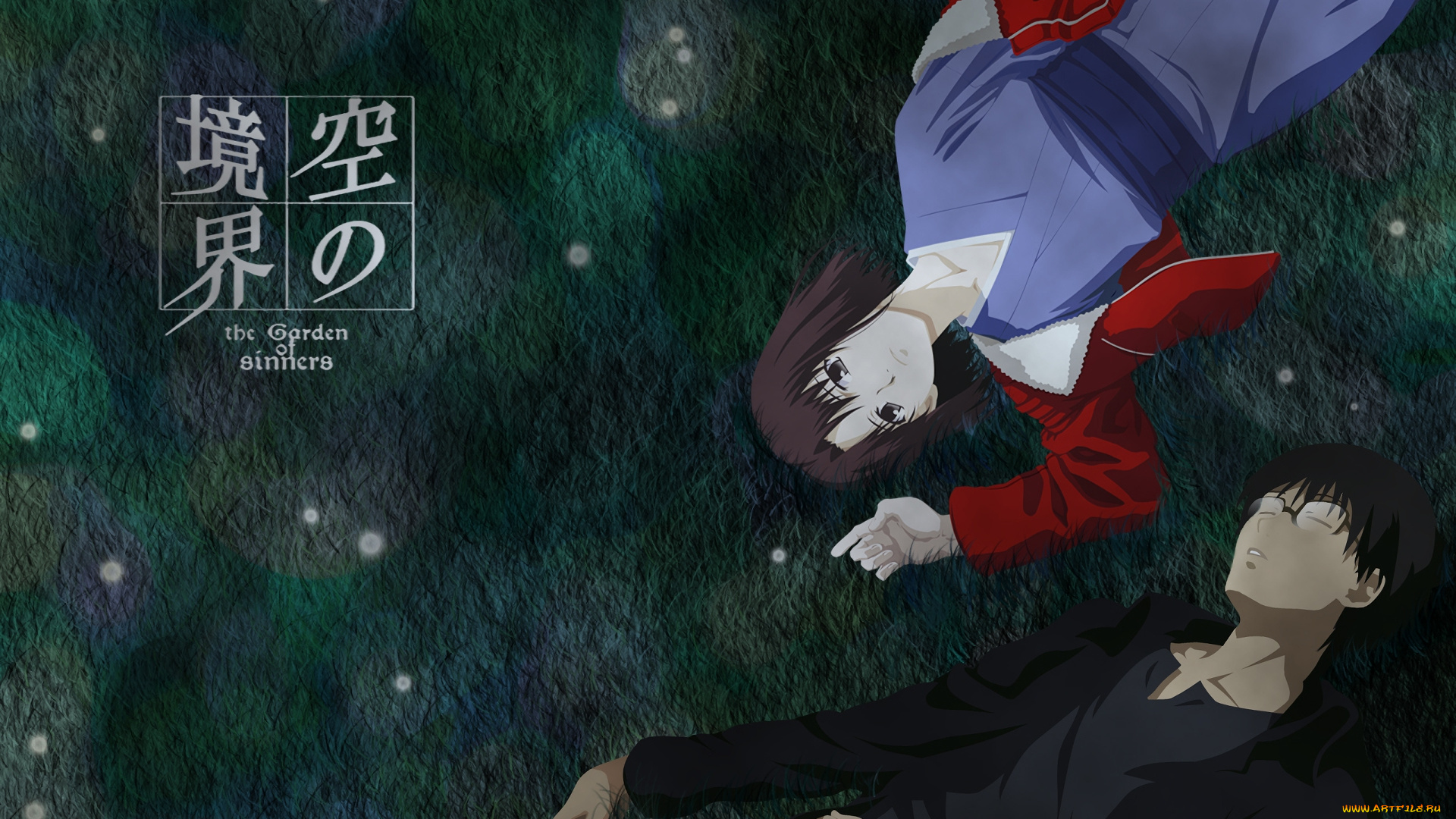 аниме, kara, no, kyokai, фон, взгляд, девушка