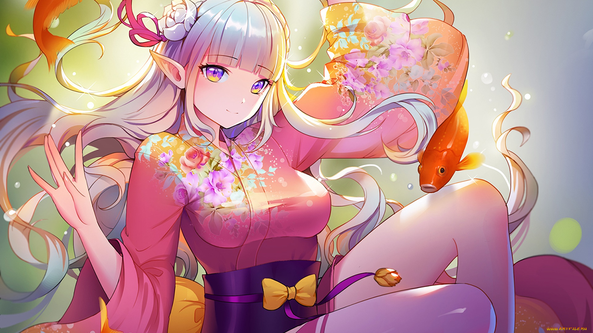 аниме, re, , zero, kara, hajimeru, isekai, seikatsu, эльфийка, взгляд, фон